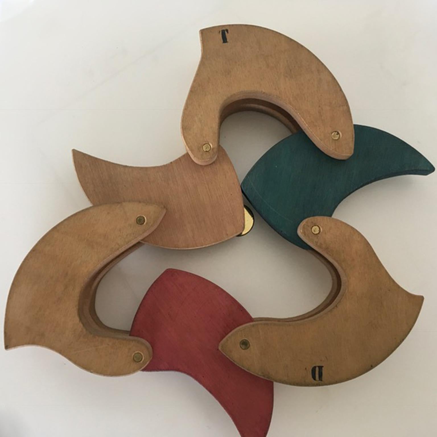 1980 Italy Wood Abstract Kinetic Sculpture For Sale 3