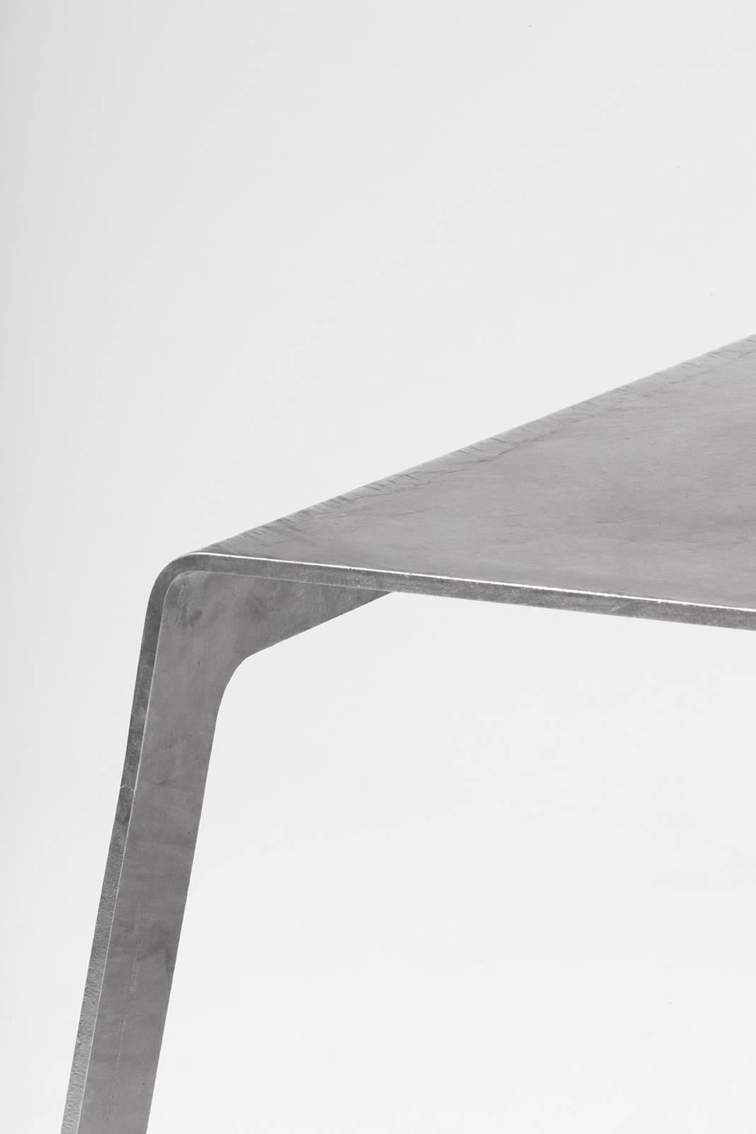 Minimalist A_Bench in Hot-Dipped Galvanized Steel Plate by Jonathan Nesci For Sale