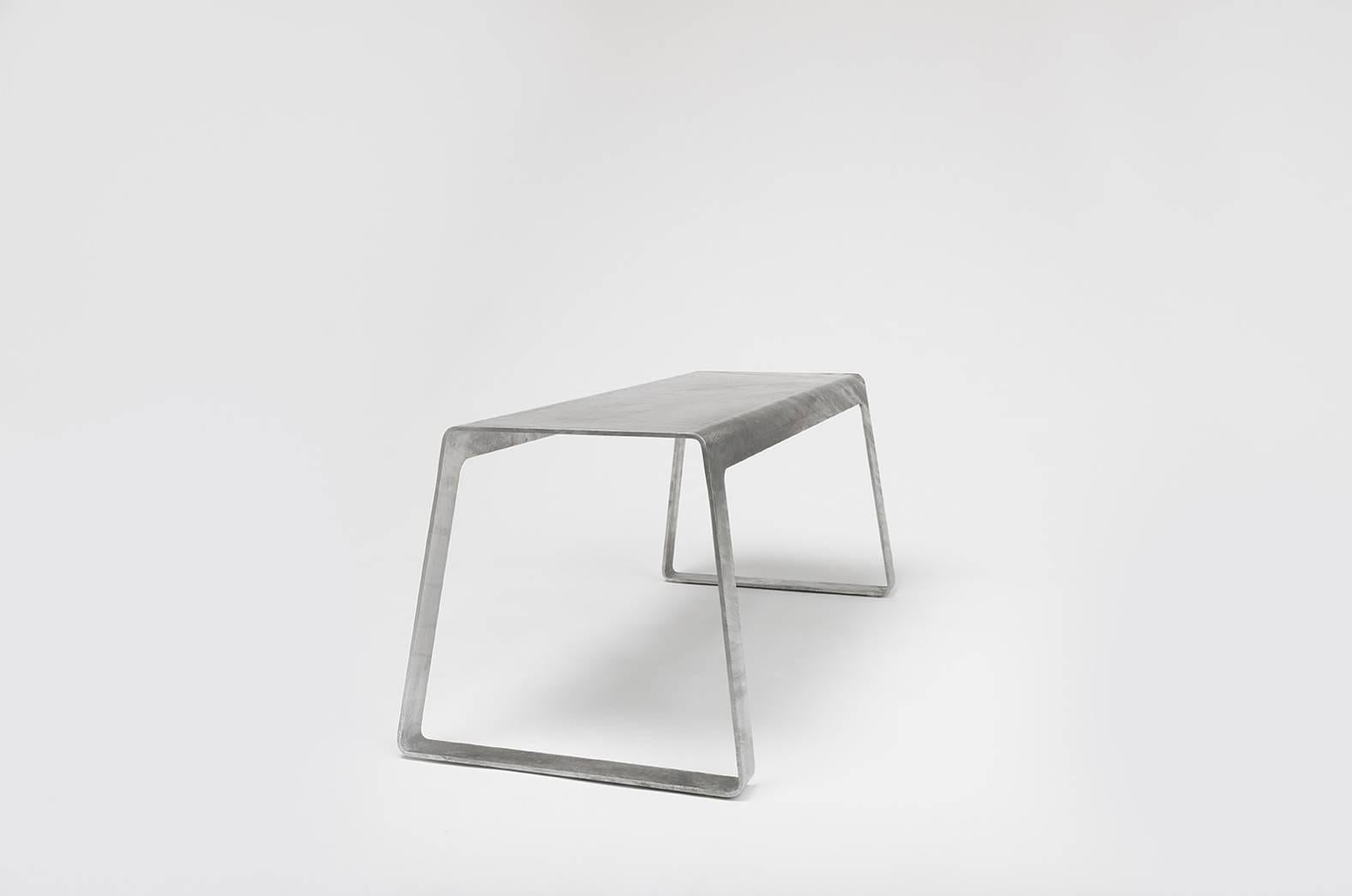 American A_Bench in Hot-Dipped Galvanized Steel Plate by Jonathan Nesci For Sale