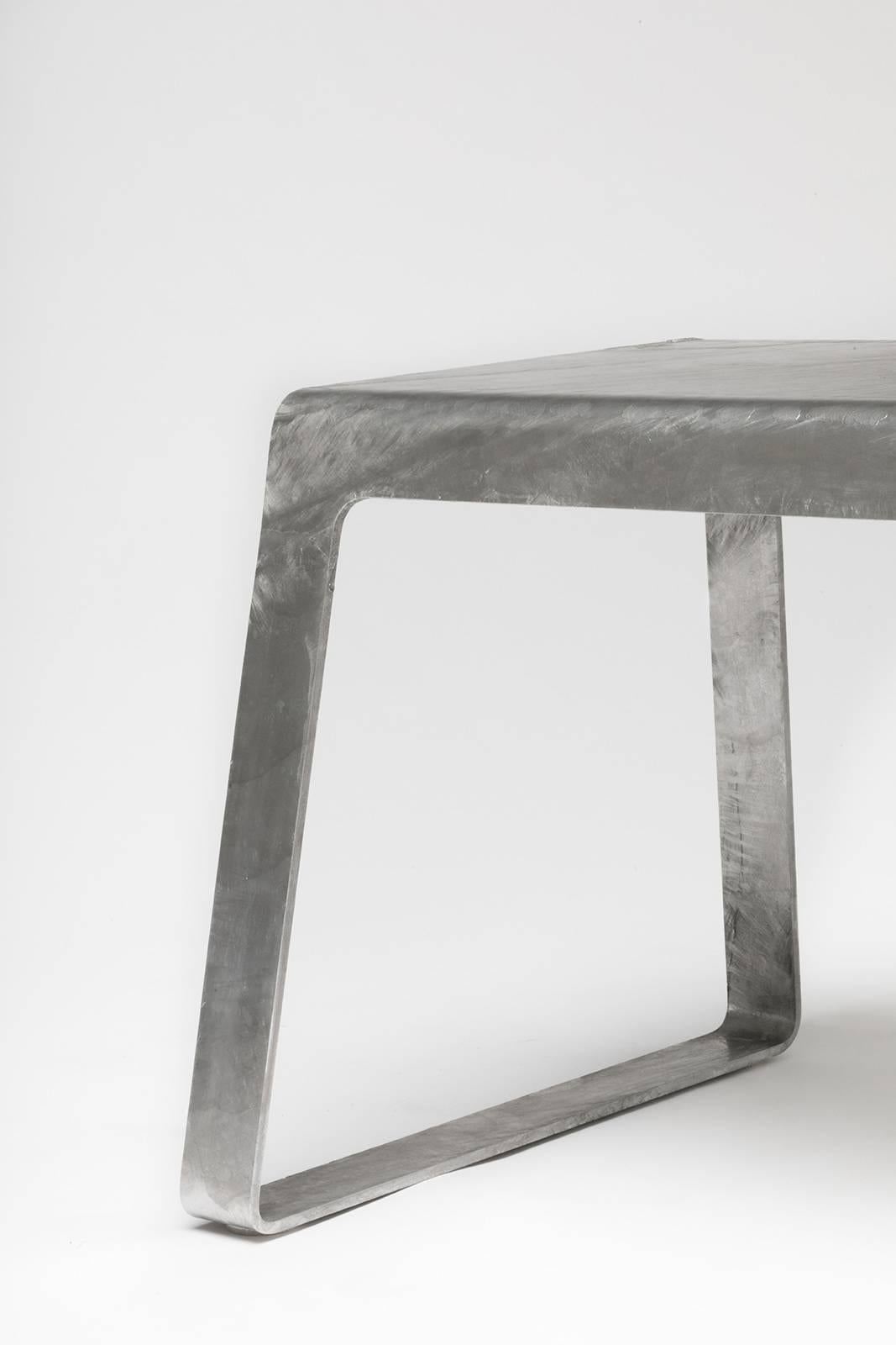 A_Bench in Hot-Dipped Galvanized Steel Plate by Jonathan Nesci For Sale 1