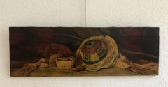 Early 20th Century Still-Life Painting, Oil on Canvas, 30.5x91.5 cm