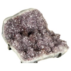 Natural Amethyst Stalactite Specimen with Lavender Purple Druzy and Cacoxenite