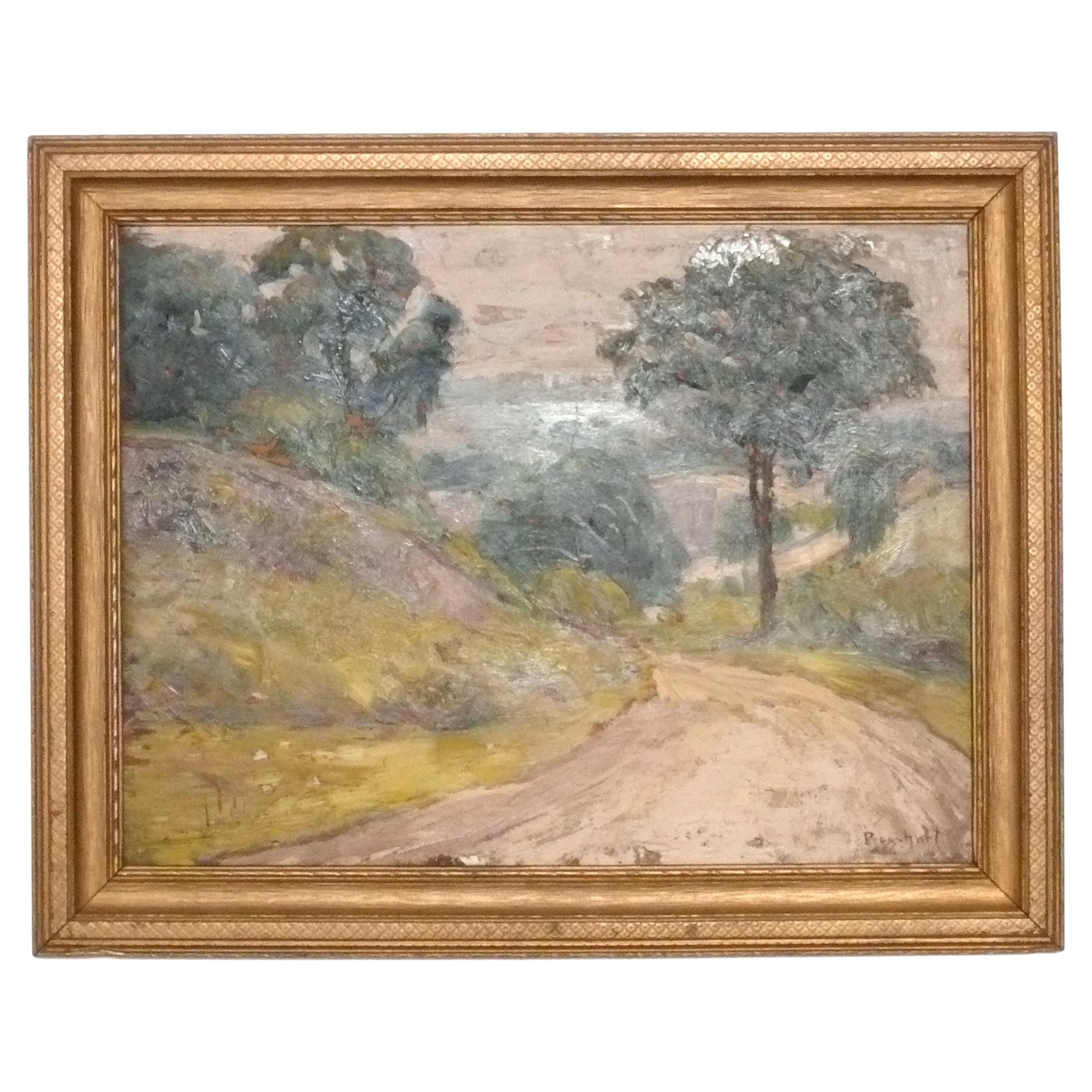 A.A. Bosshart Oil on Canvas Landscape Painting Early 20th Century im Angebot