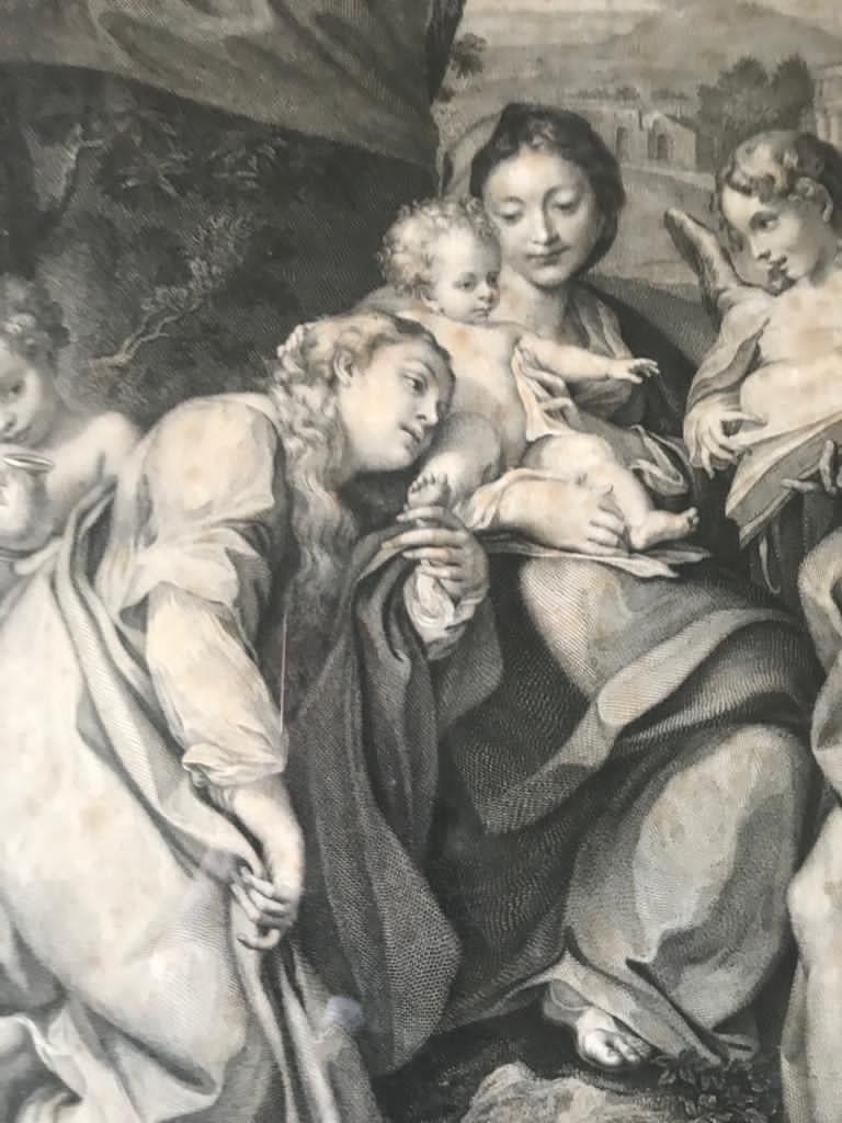 A.A De Correggio Engraving of the Virgin and the Child  For Sale 1