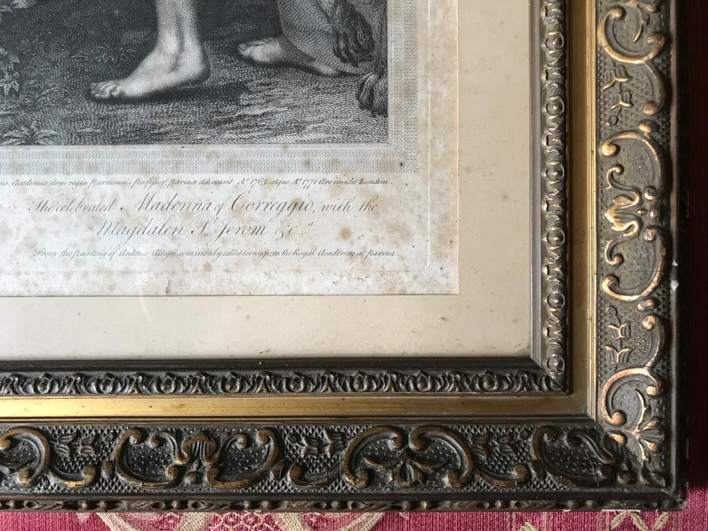 Gravur der Jungfrau und des Kindes von A.A. De Correggio im Angebot 2