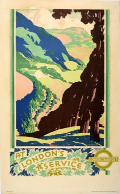 Original Vintage London Transport Poster At London's Service Countryside Art