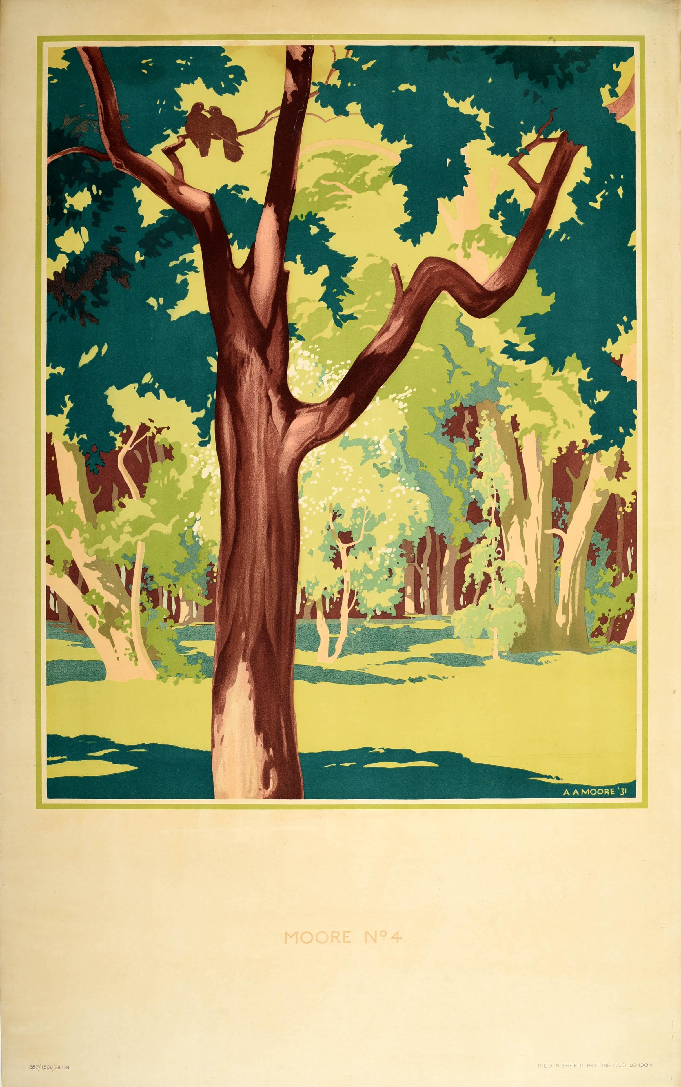 A.A. Moore Print - Original Vintage London Transport Poster Spring Forest Art Countryside Woods