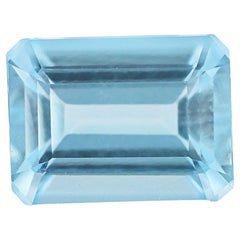 AA Aguamarina Natural Gema Suelta Para Joyería Octágono 9x7mm 2.36 Cts