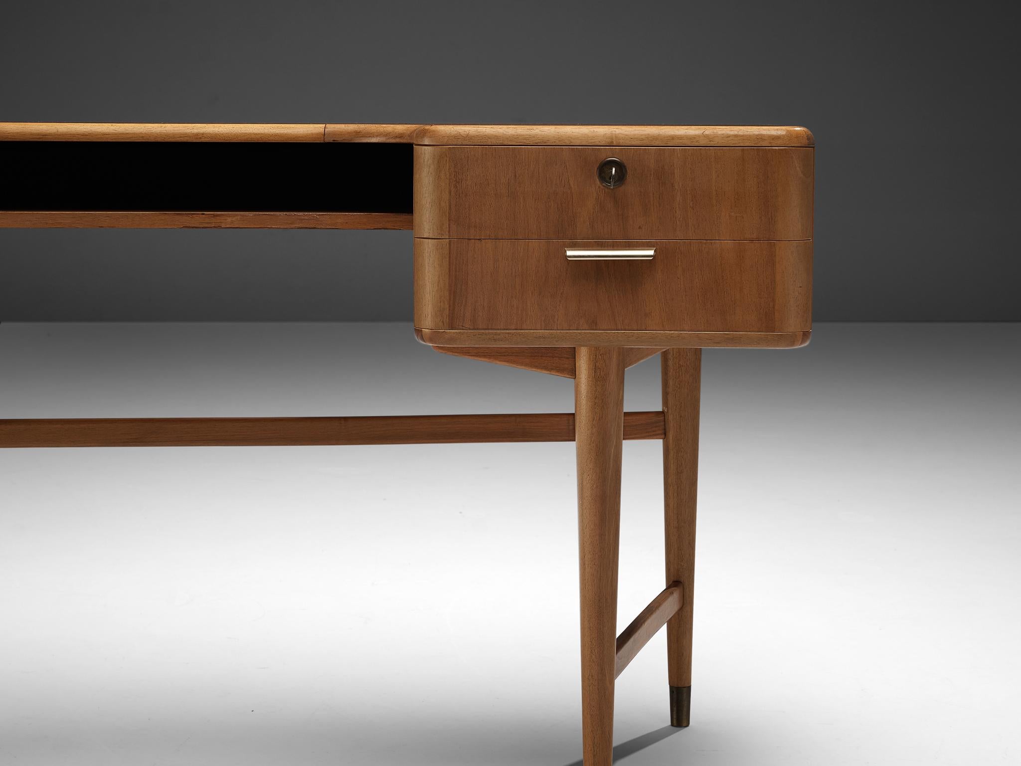 A.A. Patijn for Zijlstra Meubelen Desk in Walnut and Brass 2