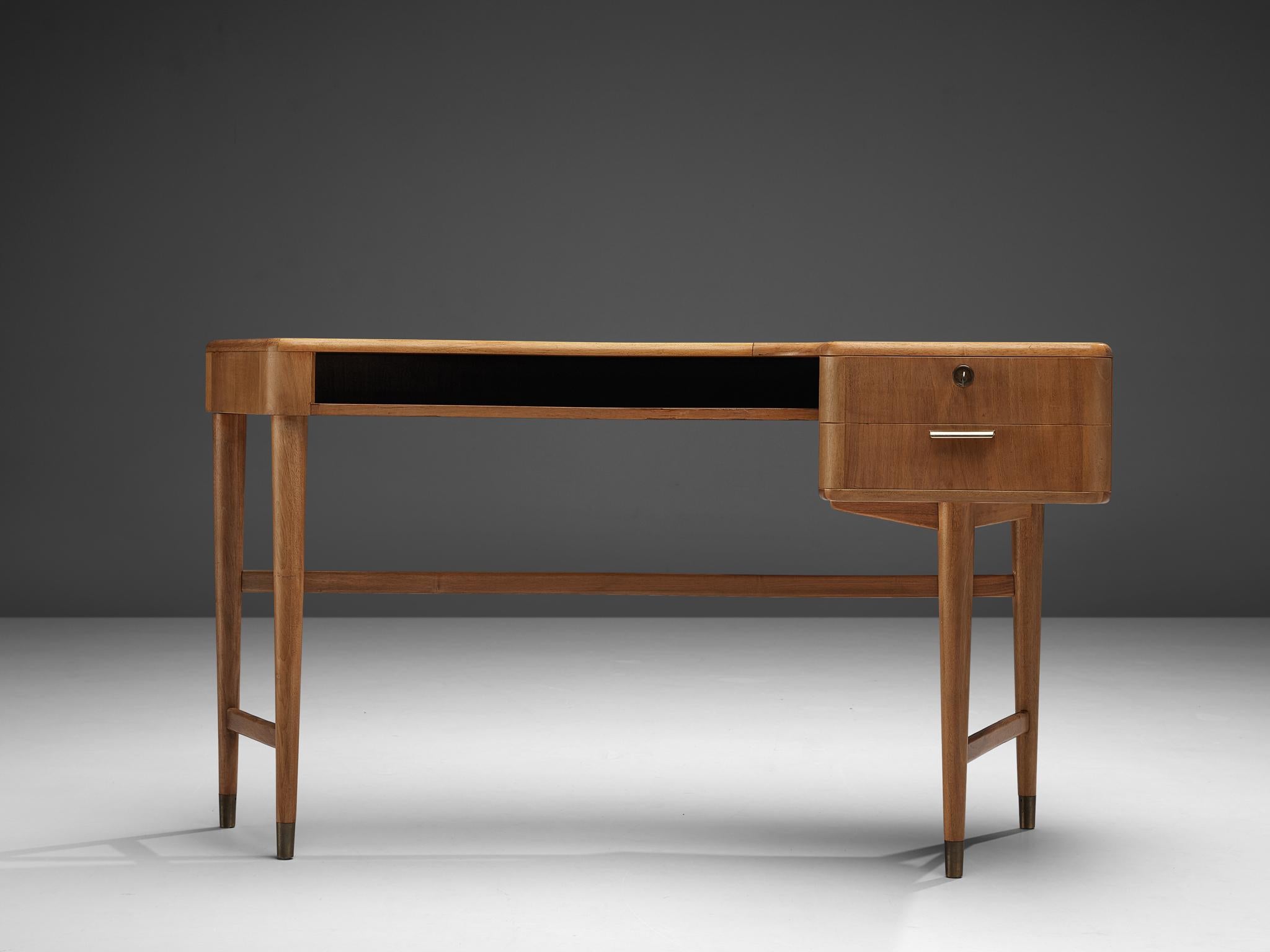 A.A. Patijn for Zijlstra Meubelen Desk in Walnut and Brass 3