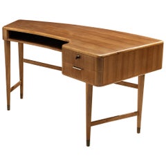 Vintage A.A. Patijn for Zijlstra Meubelen Desk in Walnut and Brass 