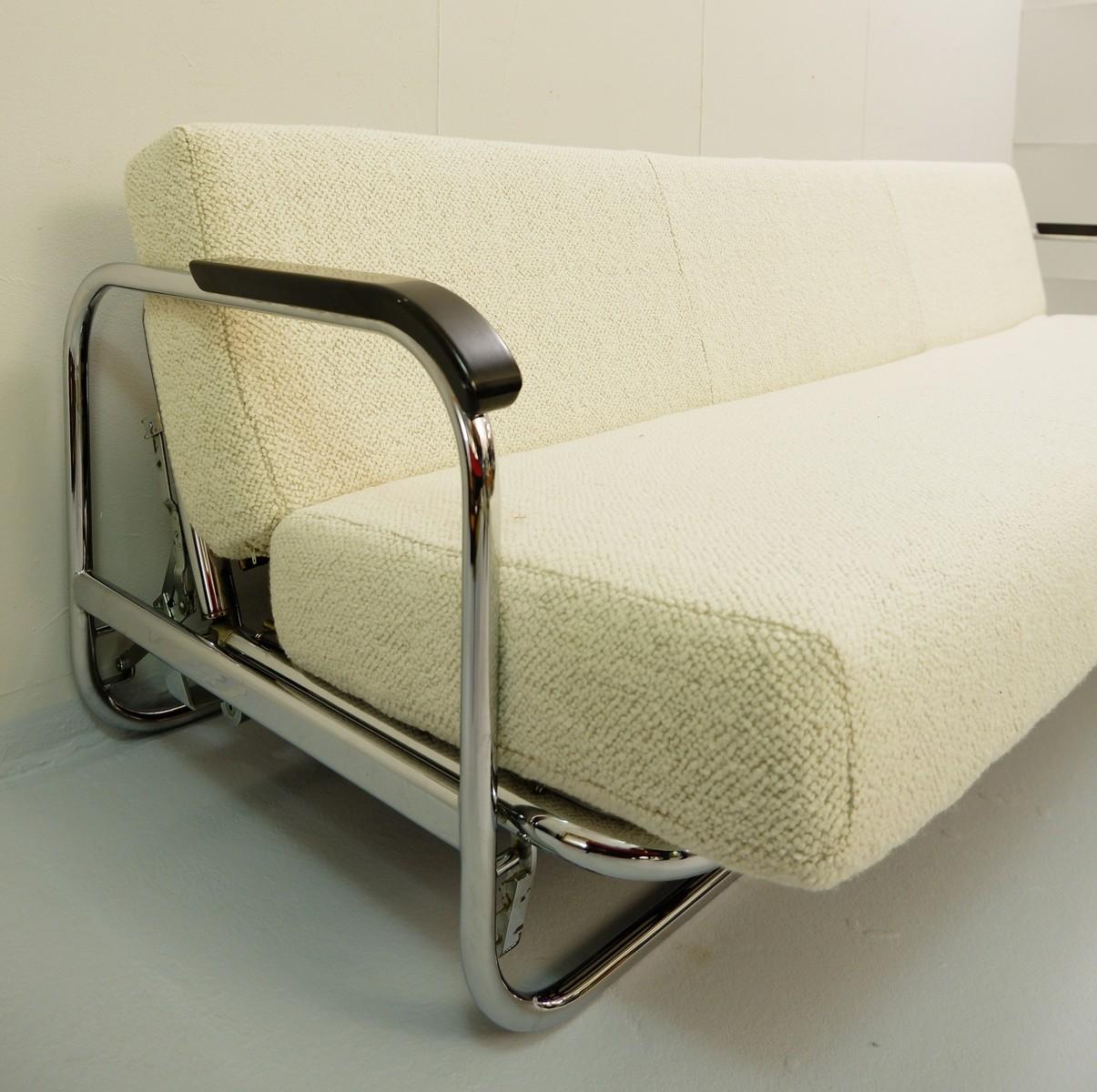 AA1 Sofabett von Alvar Aalto für MisuraEmme mit röhrenförmiger Struktur in Chrom (Moderne der Mitte des Jahrhunderts)