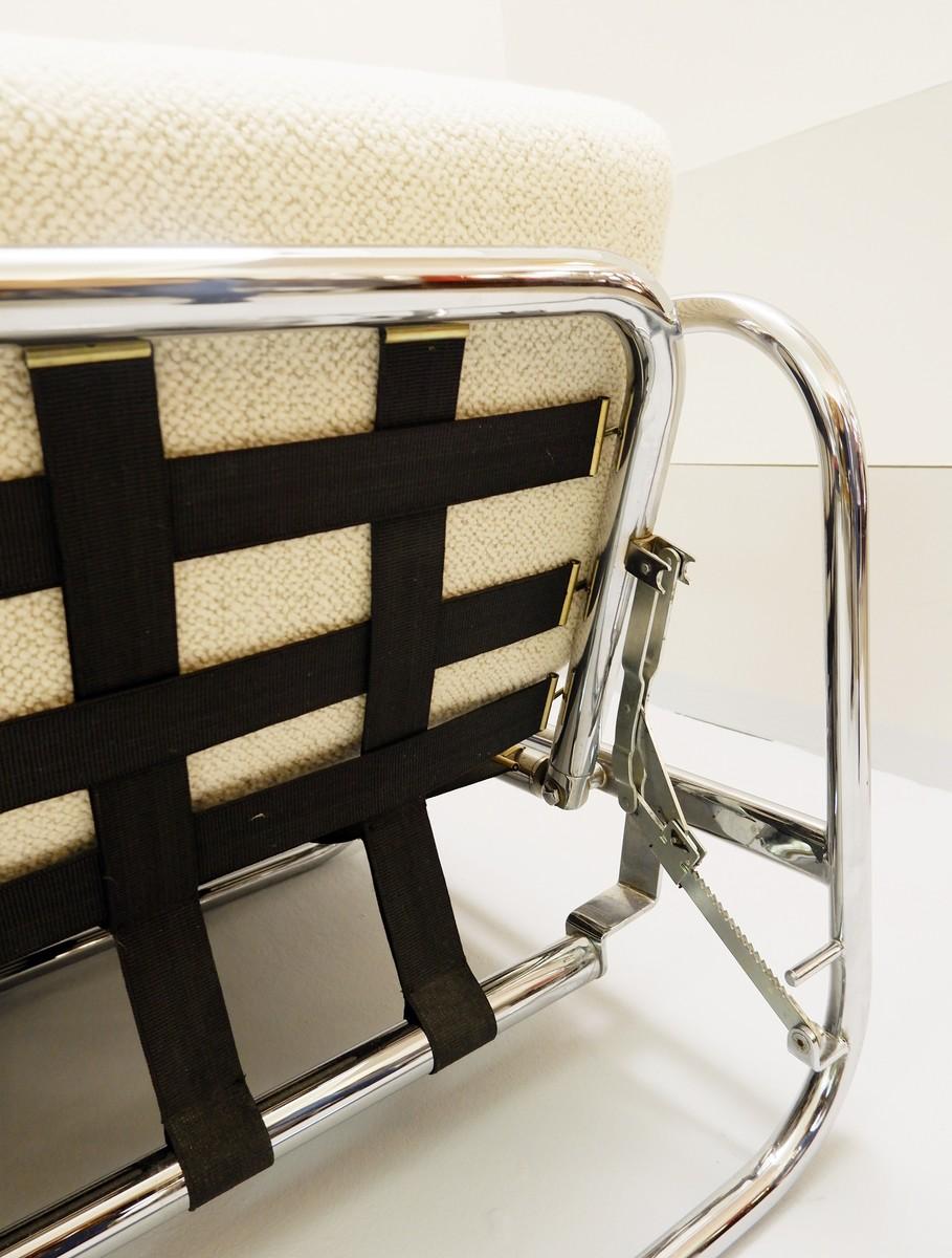 AA1 Sofabett von Alvar Aalto für MisuraEmme mit röhrenförmiger Struktur in Chrom im Zustand „Gut“ in Brussels, BE