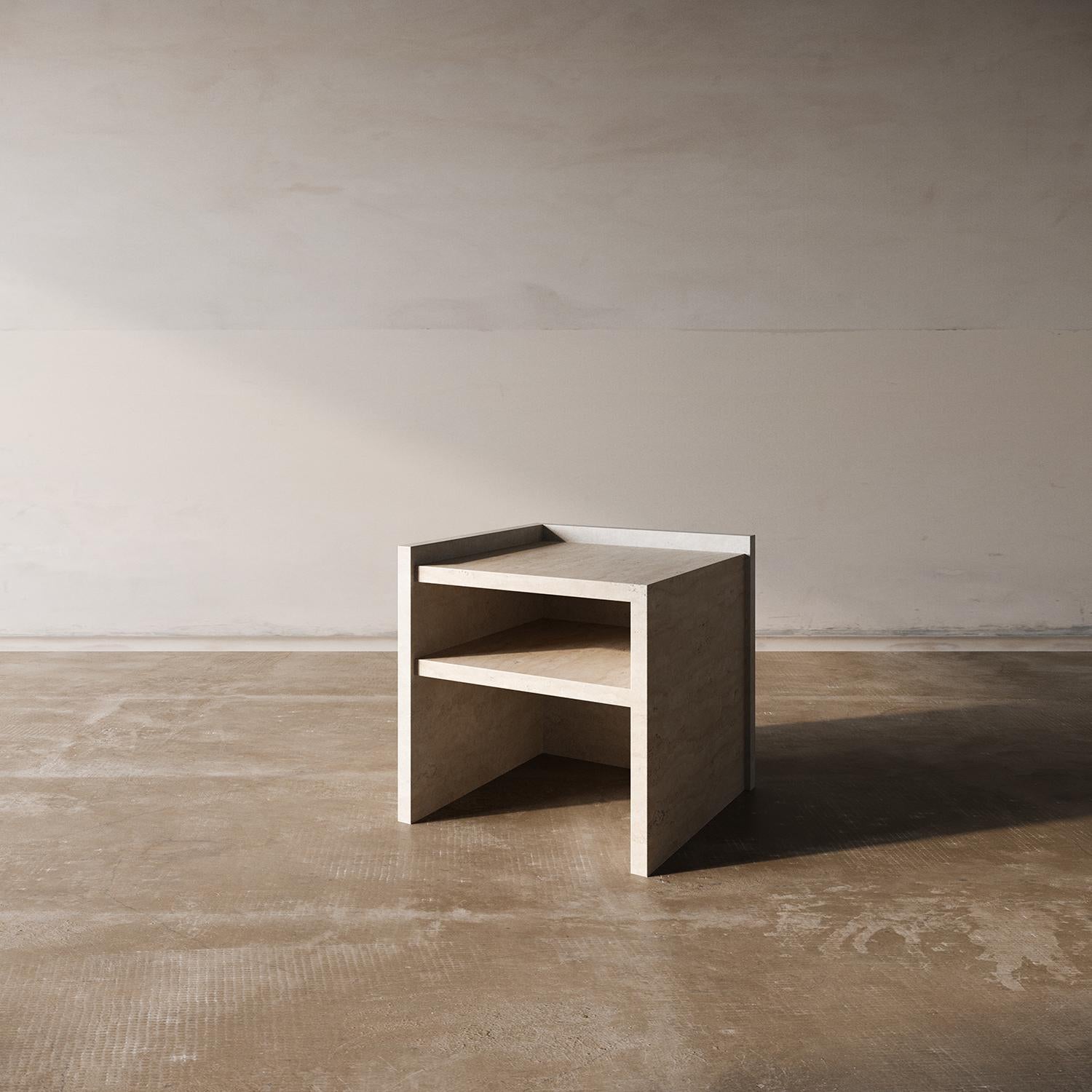 Nº 112 Travertine Side Table Set by Amee Allsop For Sale 3