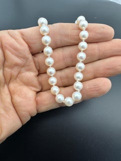 AAA 18" Akoya 7mm Pearl Strand 14 Karat Gold corrugated clasp