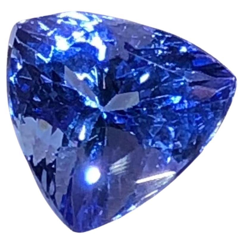 AAA 2 Carat Violetish Blue Natural Tanzanite Trillion Cut Loose Gemstone