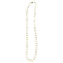 AAA Vintage Akoya Pearl Beaded Necklace, 6.3mm, 14K Gold Clasp, Japan