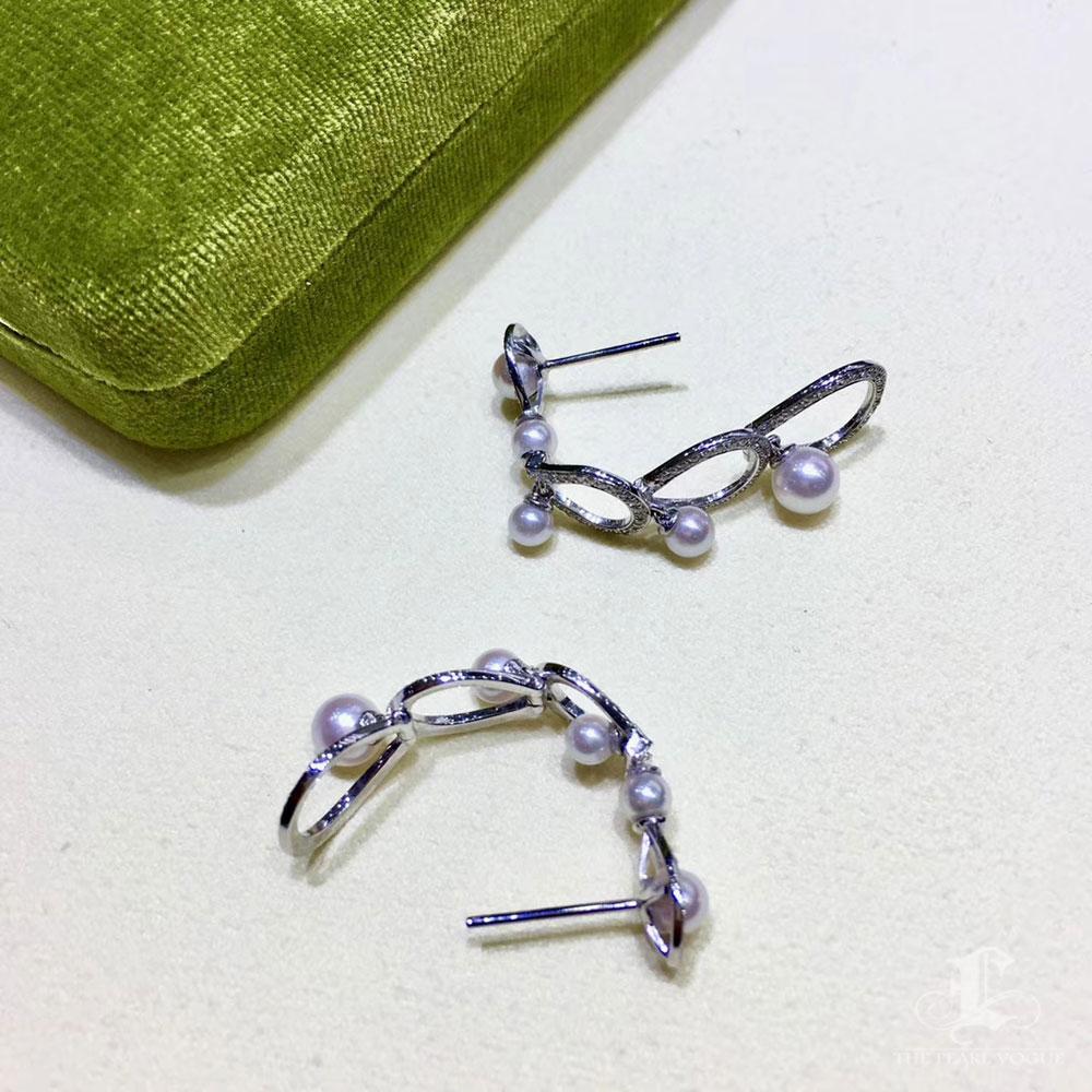 【Lustre Arc】Falling Grace Baby Akoya Perle & Diamant Tropfen Ohrringe im Angebot 2