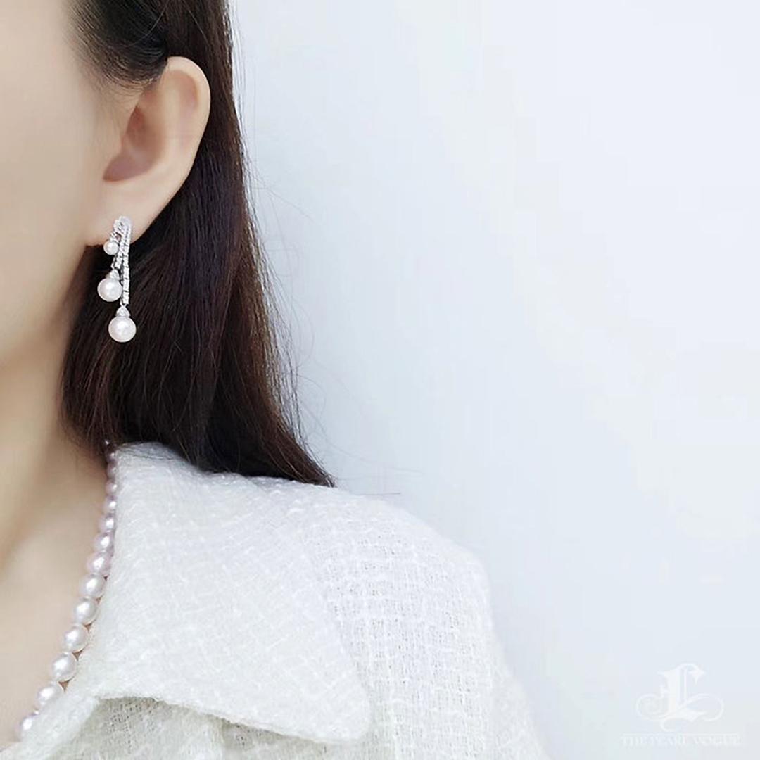 【Lustre Arc】Raindrop Melody Aurora Pearl Earrings Neuf - En vente à New York, NY