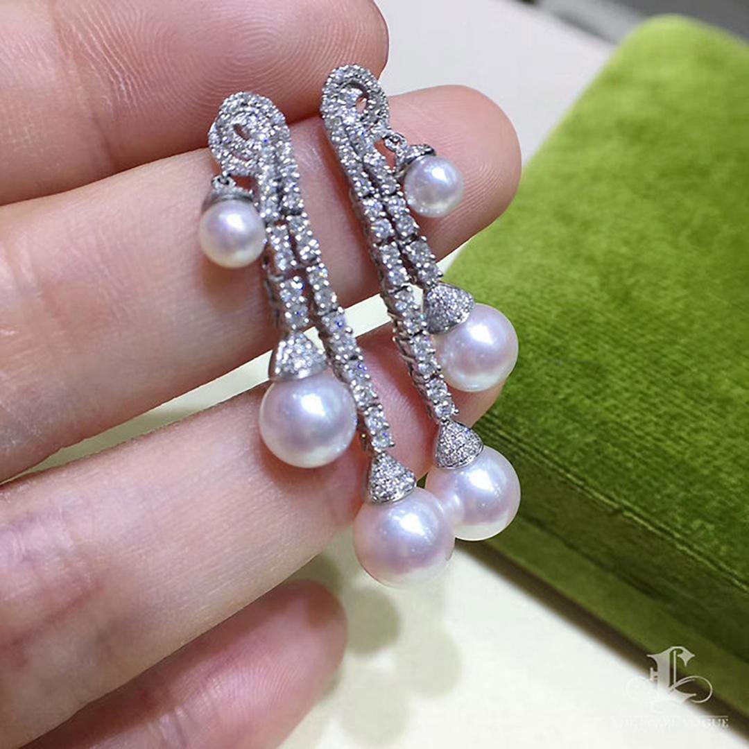 【Lustre Arc】Raindrop Melody Aurora Pearl Earrings Pour femmes en vente