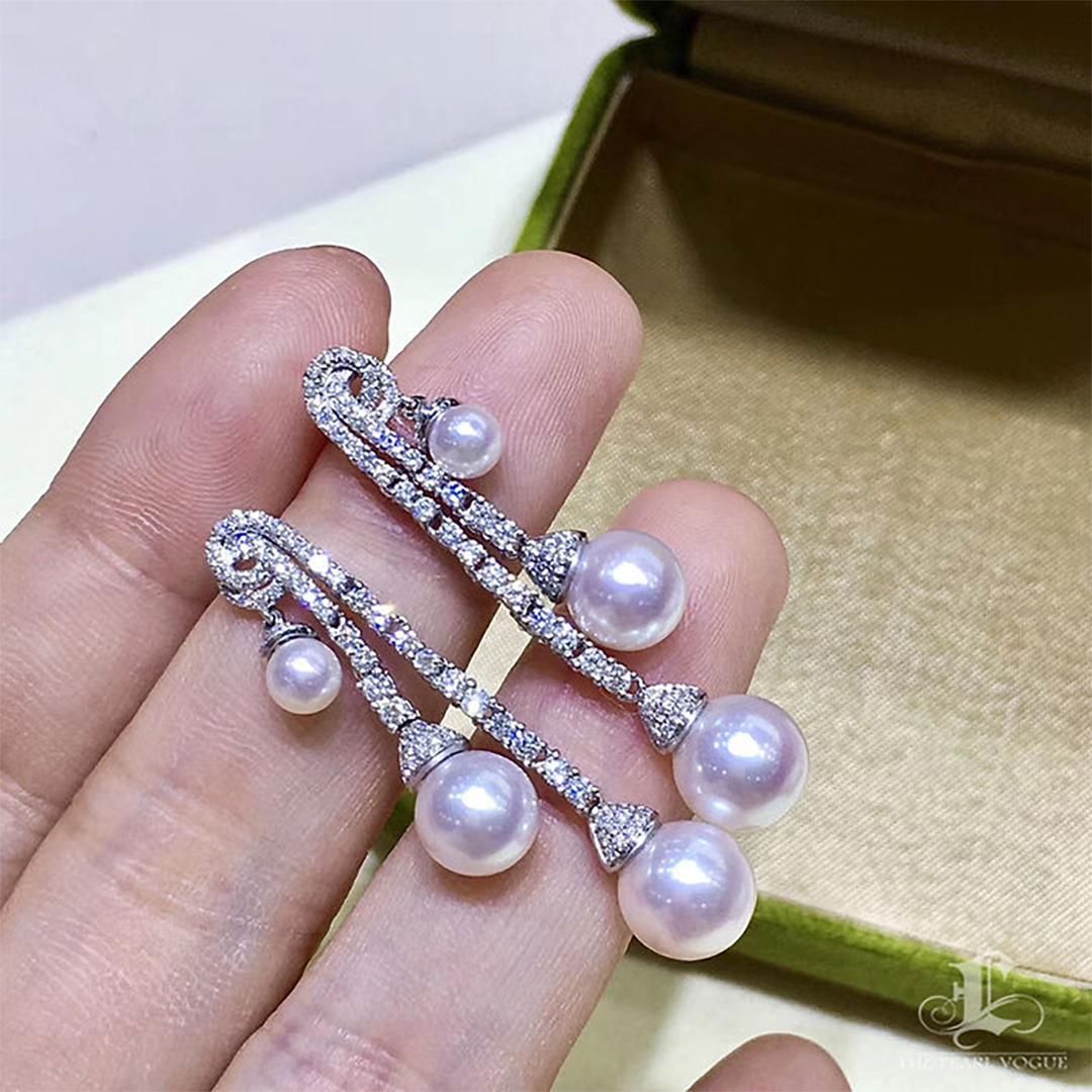 【Lustre Arc】Raindrop Melody Aurora Pearl Earrings en vente 2