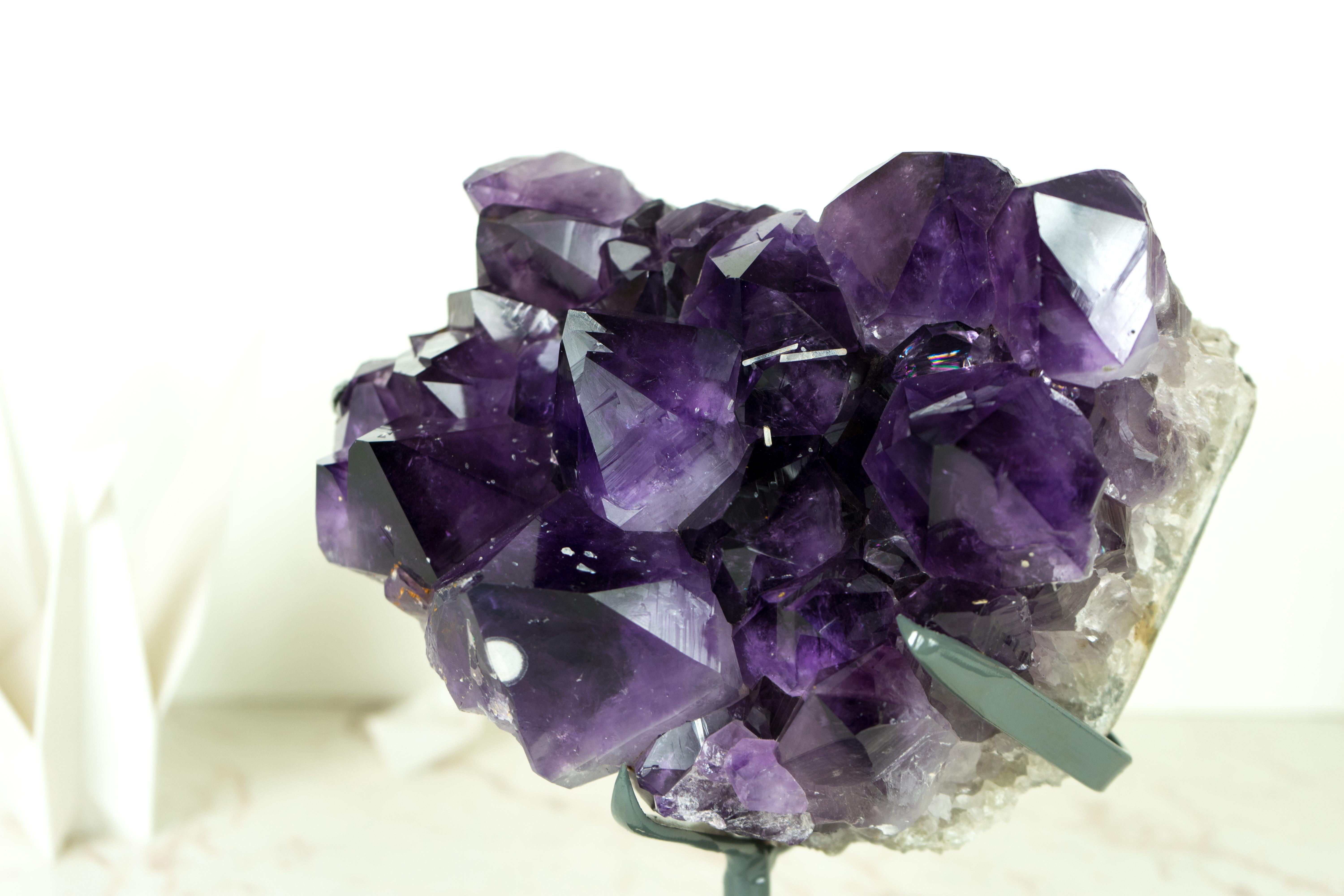 AAA Amethyst Cluster with Intense Dark Purple Amethyst Druzy, Decor Crystal For Sale 4