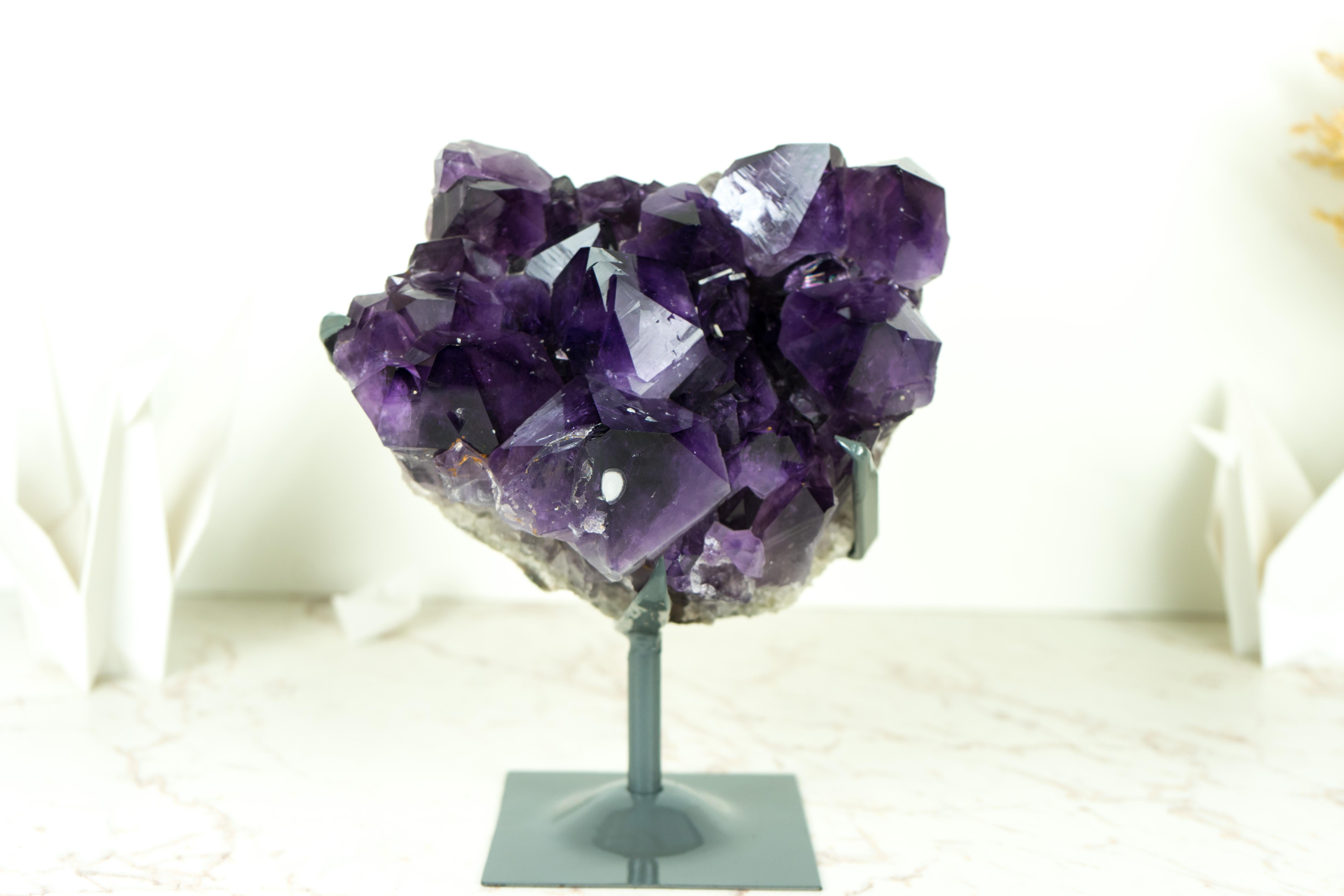 Cluster d'améthyste AAA avec Druzy d'améthyste violet foncé intense, cristal décoratif en vente 6