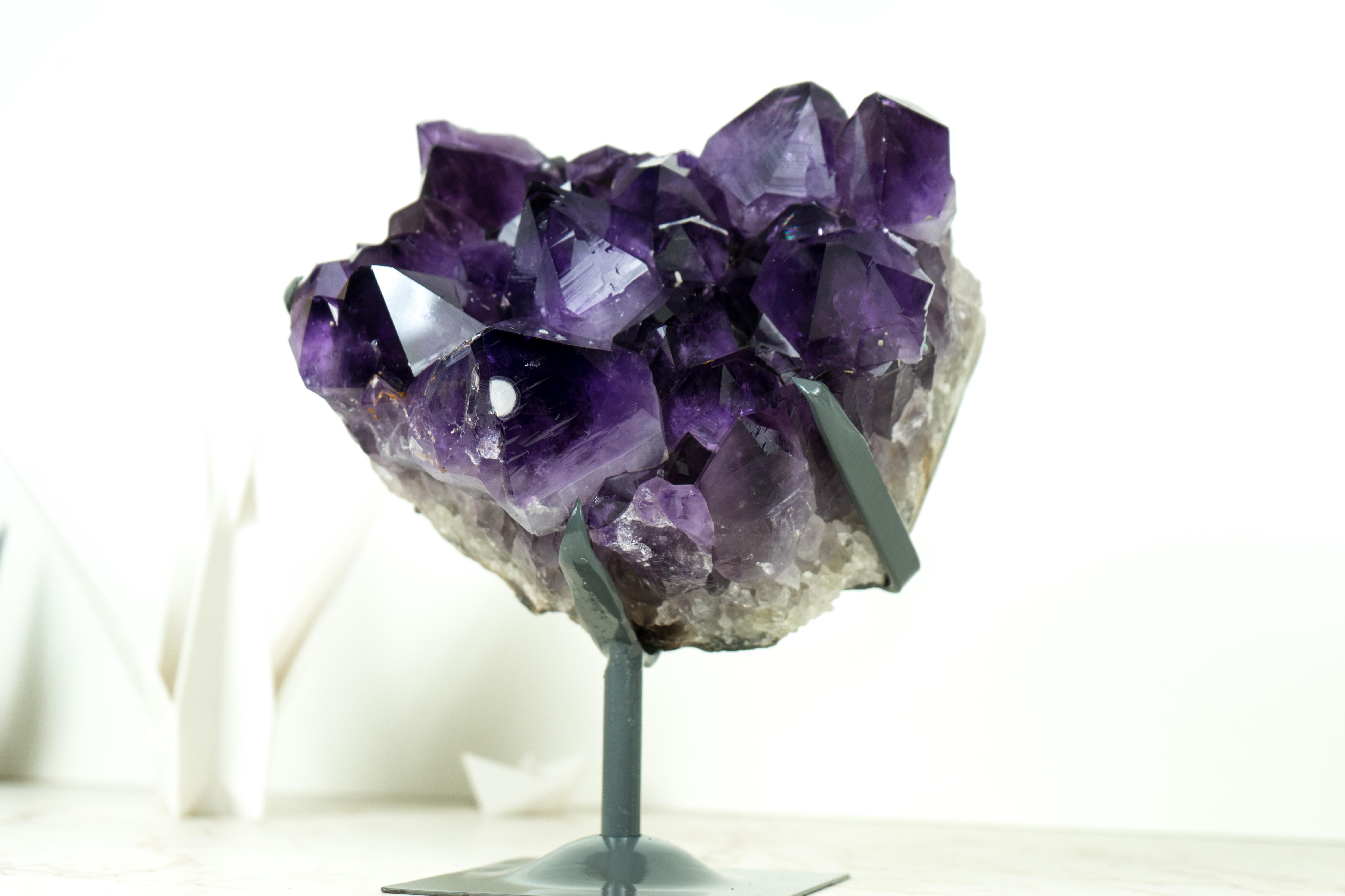 AAA Amethyst Cluster with Intense Dark Purple Amethyst Druzy, Decor Crystal For Sale 7
