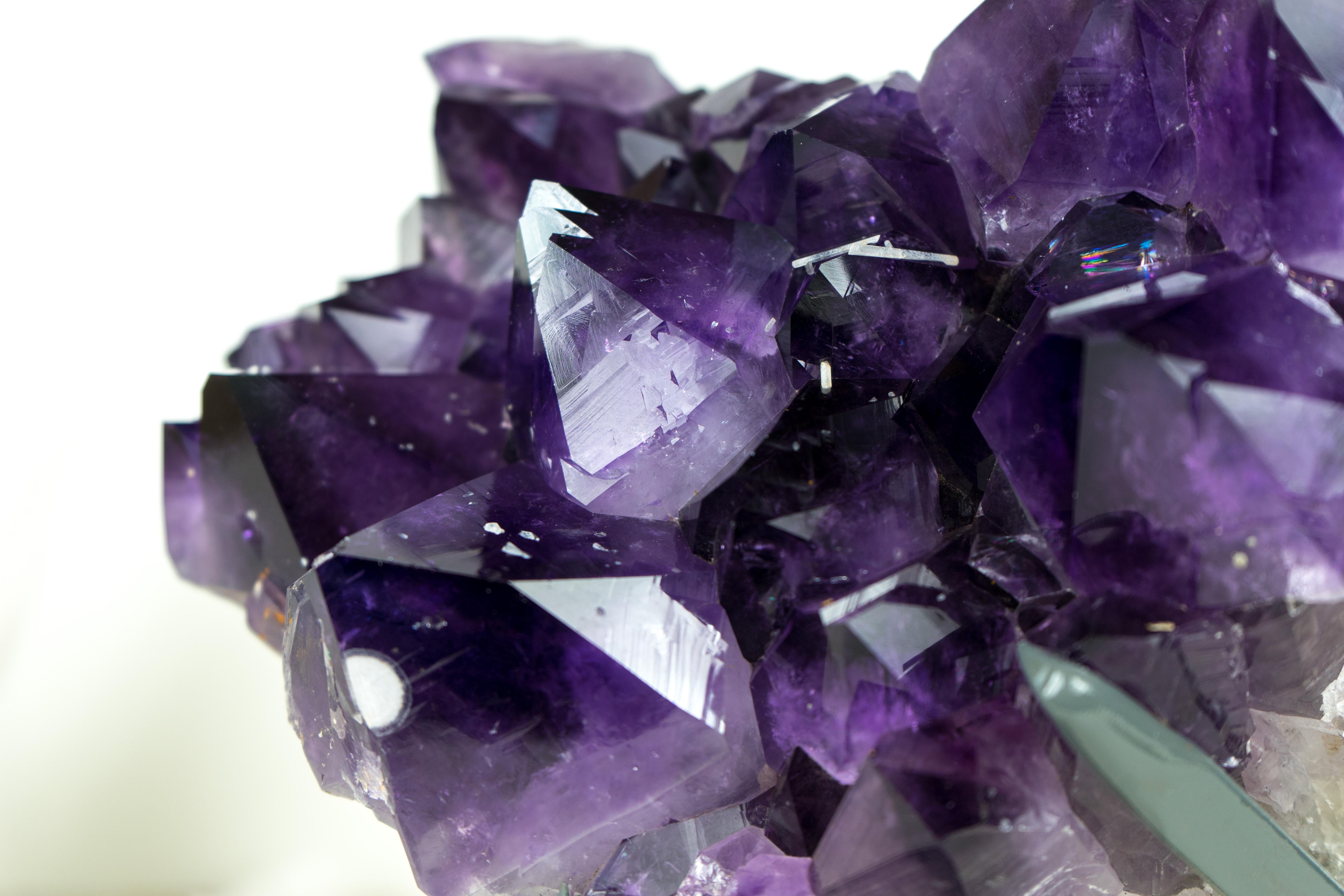 AAA Amethyst Cluster with Intense Dark Purple Amethyst Druzy, Decor Crystal For Sale 1