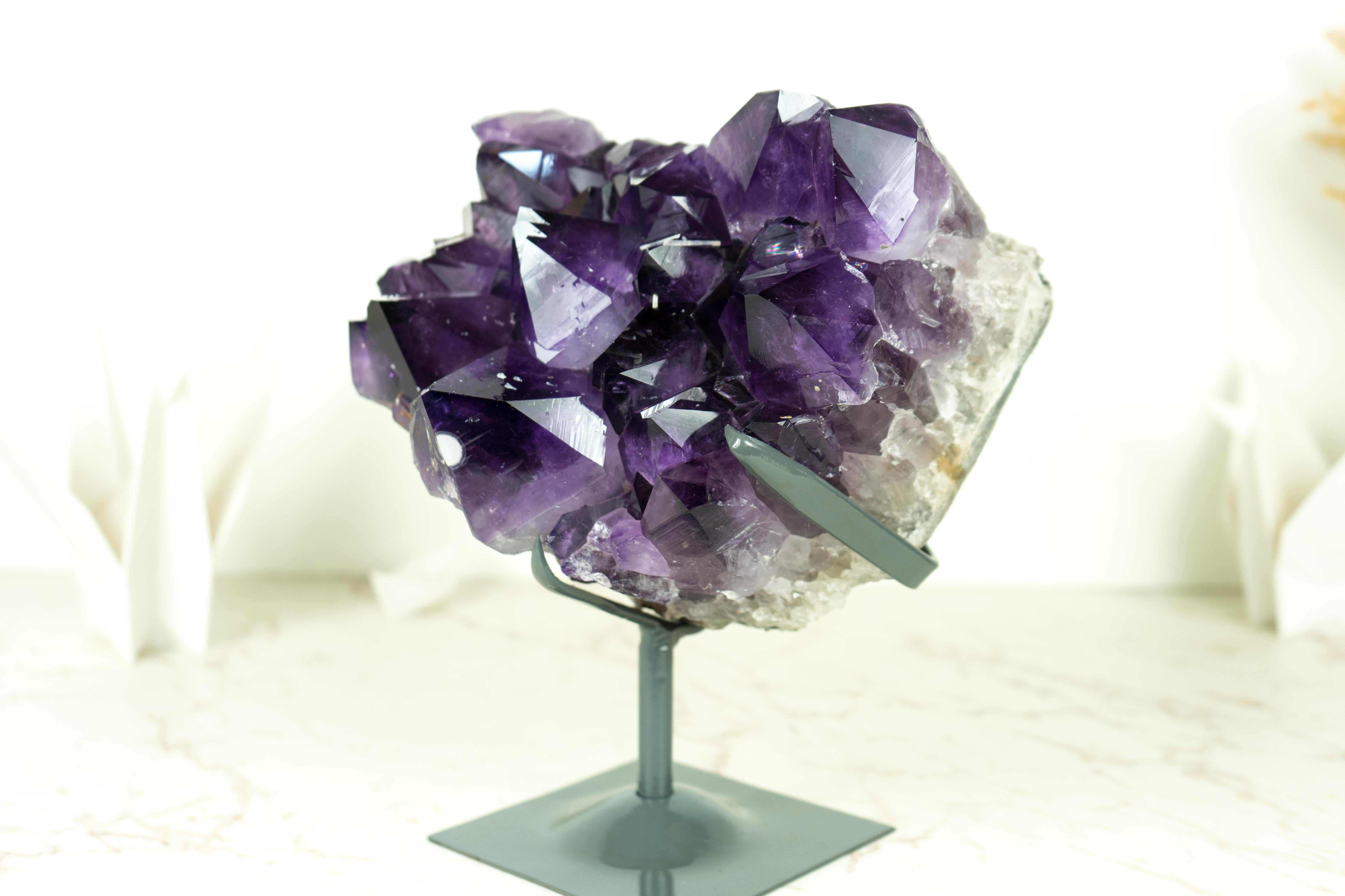 AAA Amethyst Cluster with Intense Dark Purple Amethyst Druzy, Decor Crystal For Sale 3