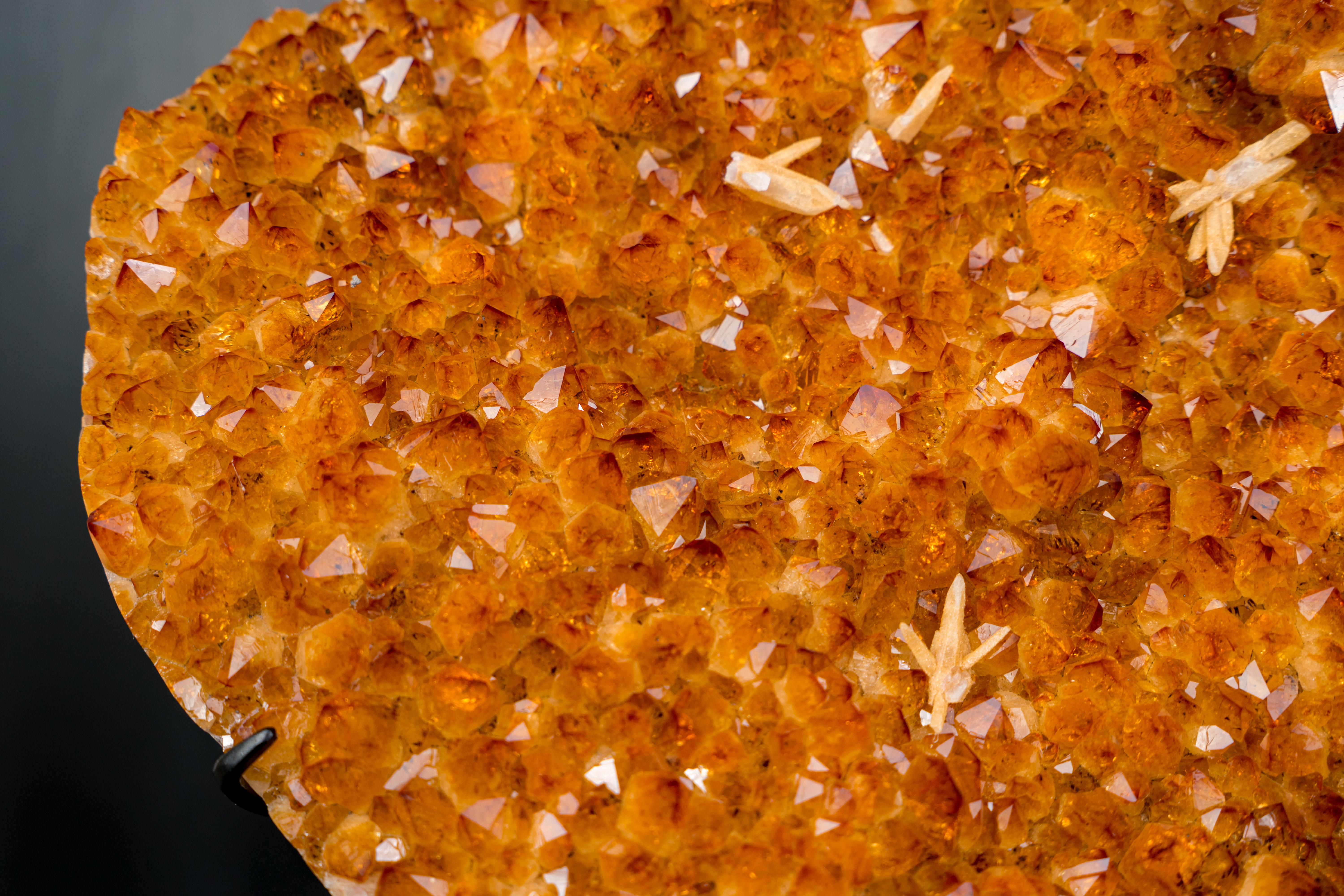 AAA Citrine Cluster with Sparkly Golden-Orange Druzy In New Condition For Sale In Ametista Do Sul, BR