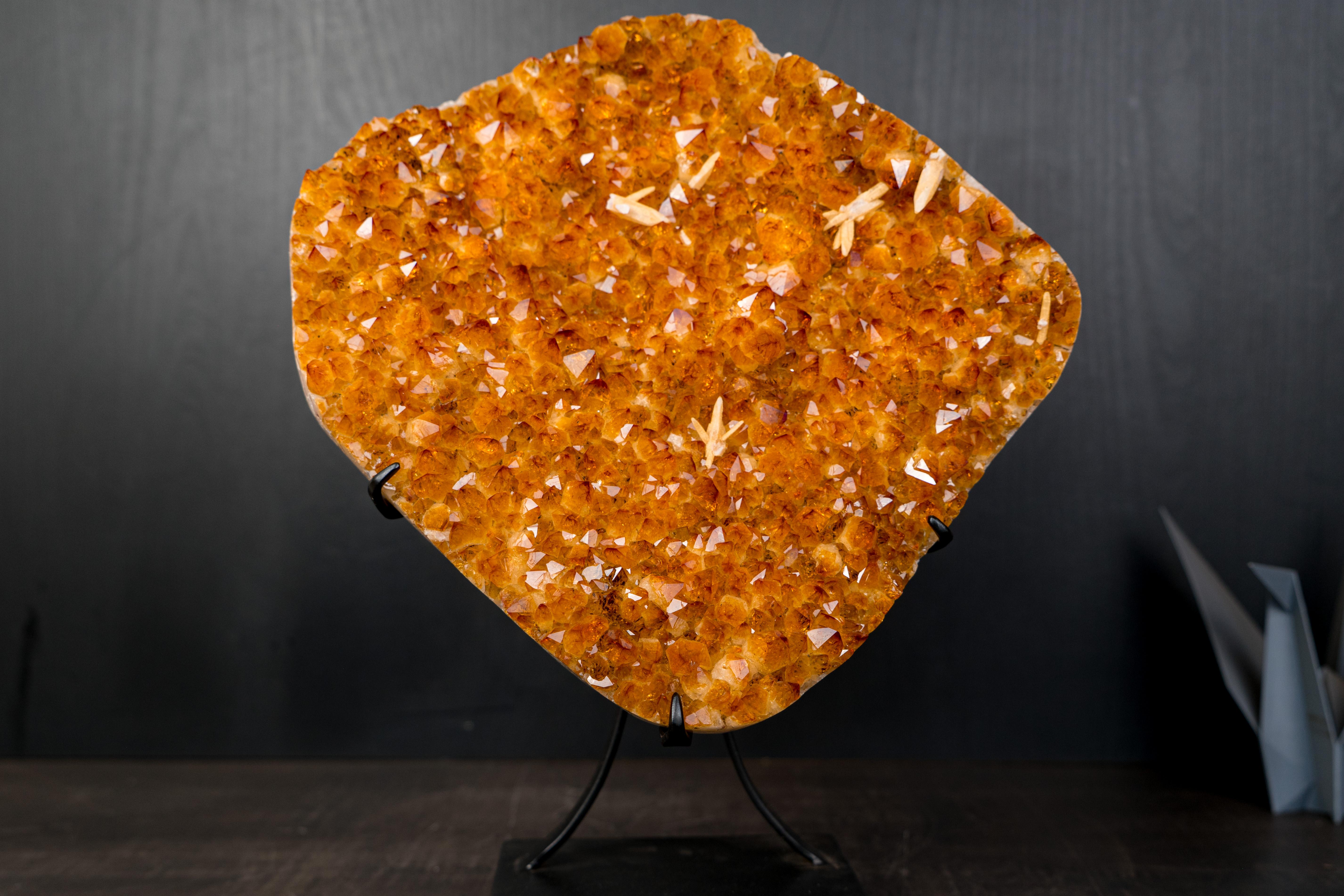 AAA Citrine Cluster with Sparkly Golden-Orange Druzy For Sale 1