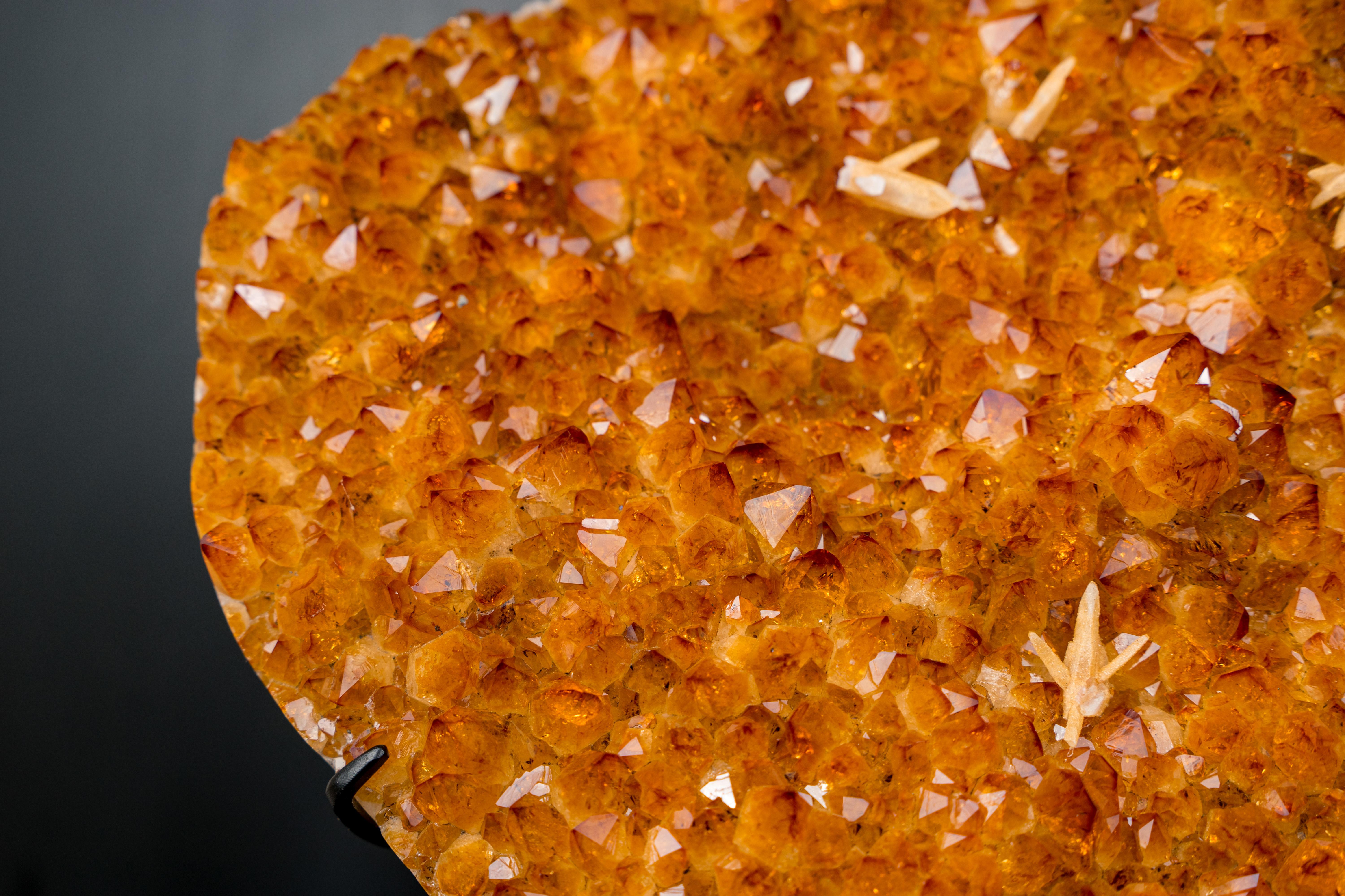 AAA Citrine Cluster with Sparkly Golden-Orange Druzy For Sale 2