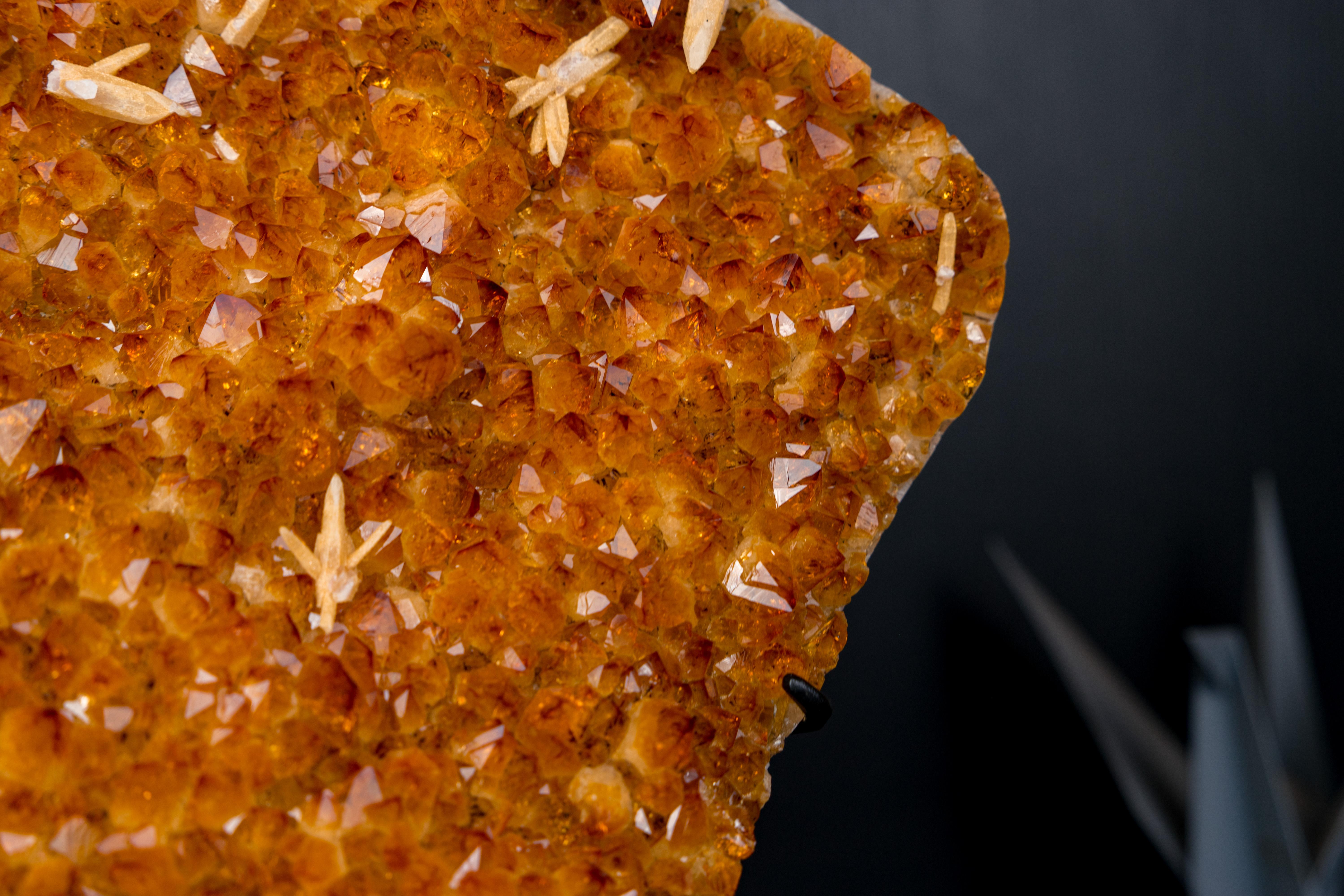 AAA Citrine Cluster with Sparkly Golden-Orange Druzy For Sale 3