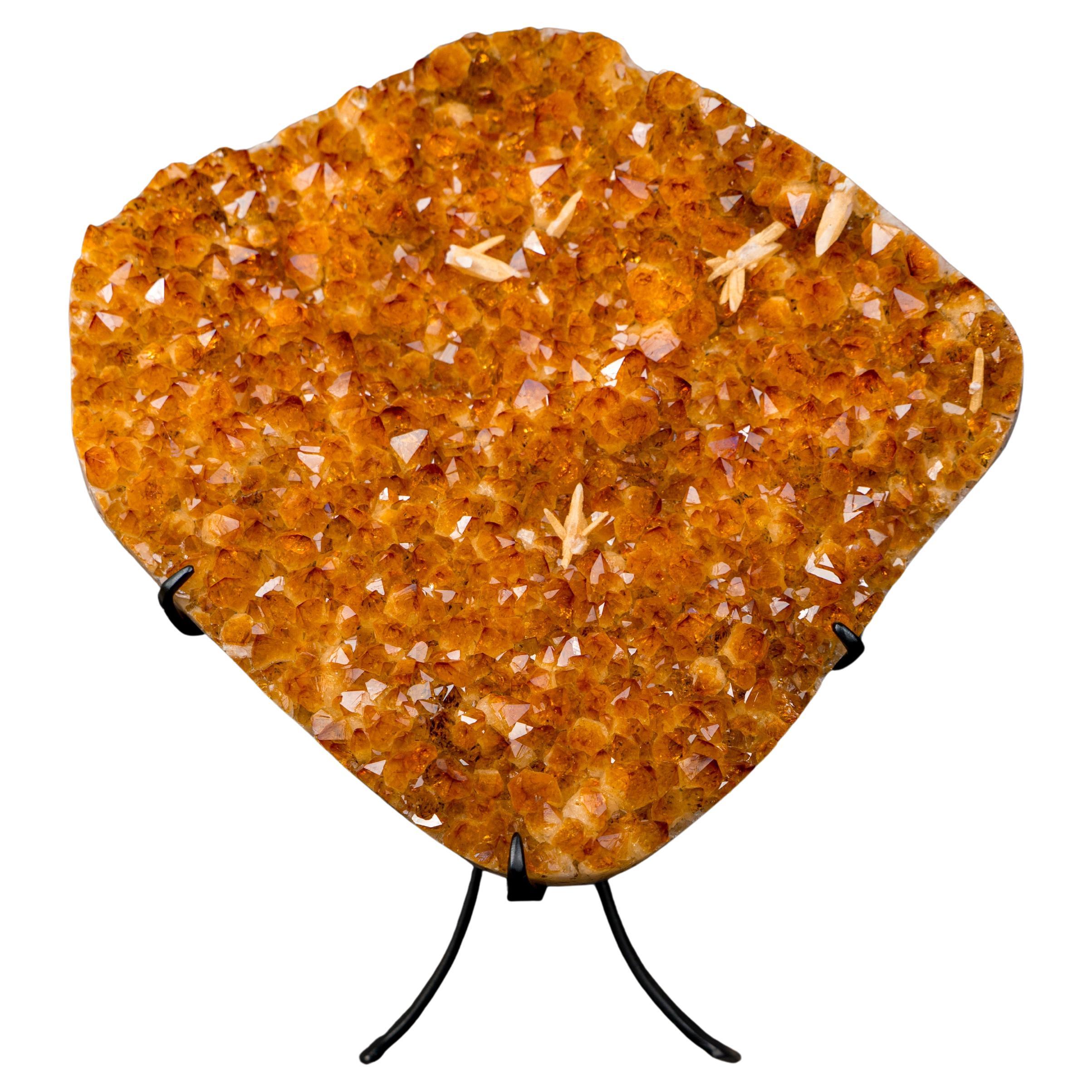 AAA Citrine Cluster with Sparkly Golden-Orange Druzy For Sale