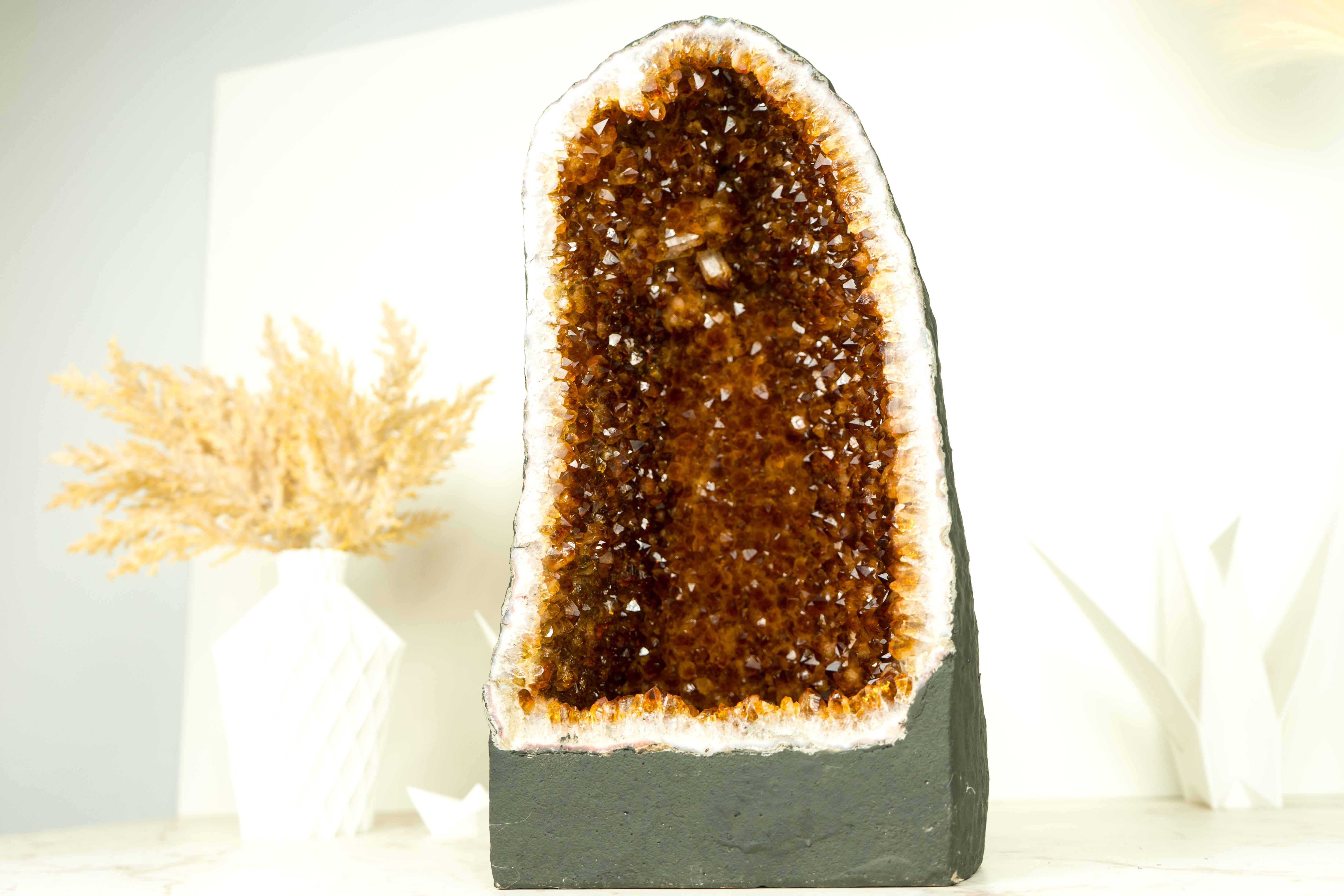 AAA Citrine Geode with AAA Madeira Citrine Druzy For Sale 4