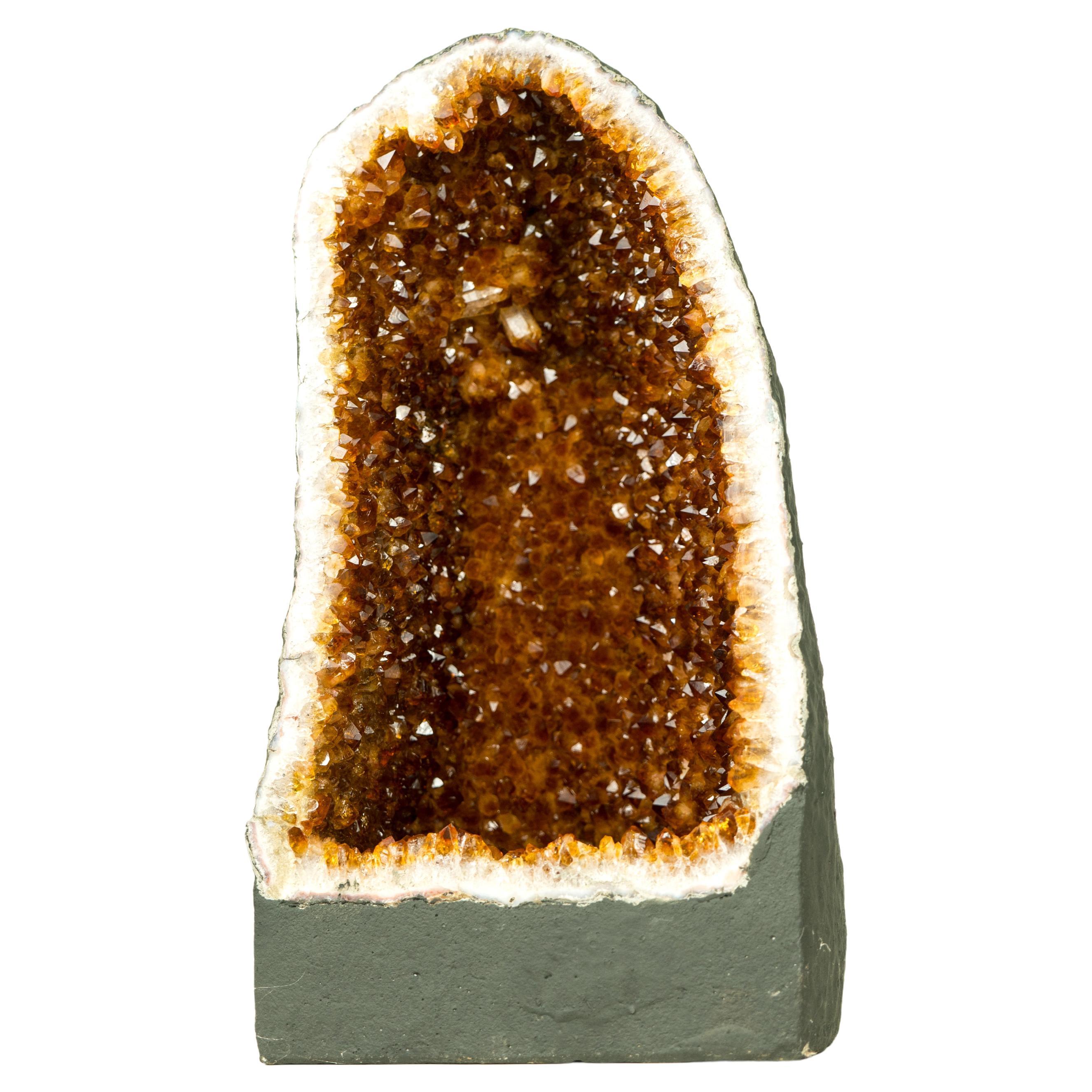 AAA Citrine Geode with AAA Madeira Citrine Druzy For Sale