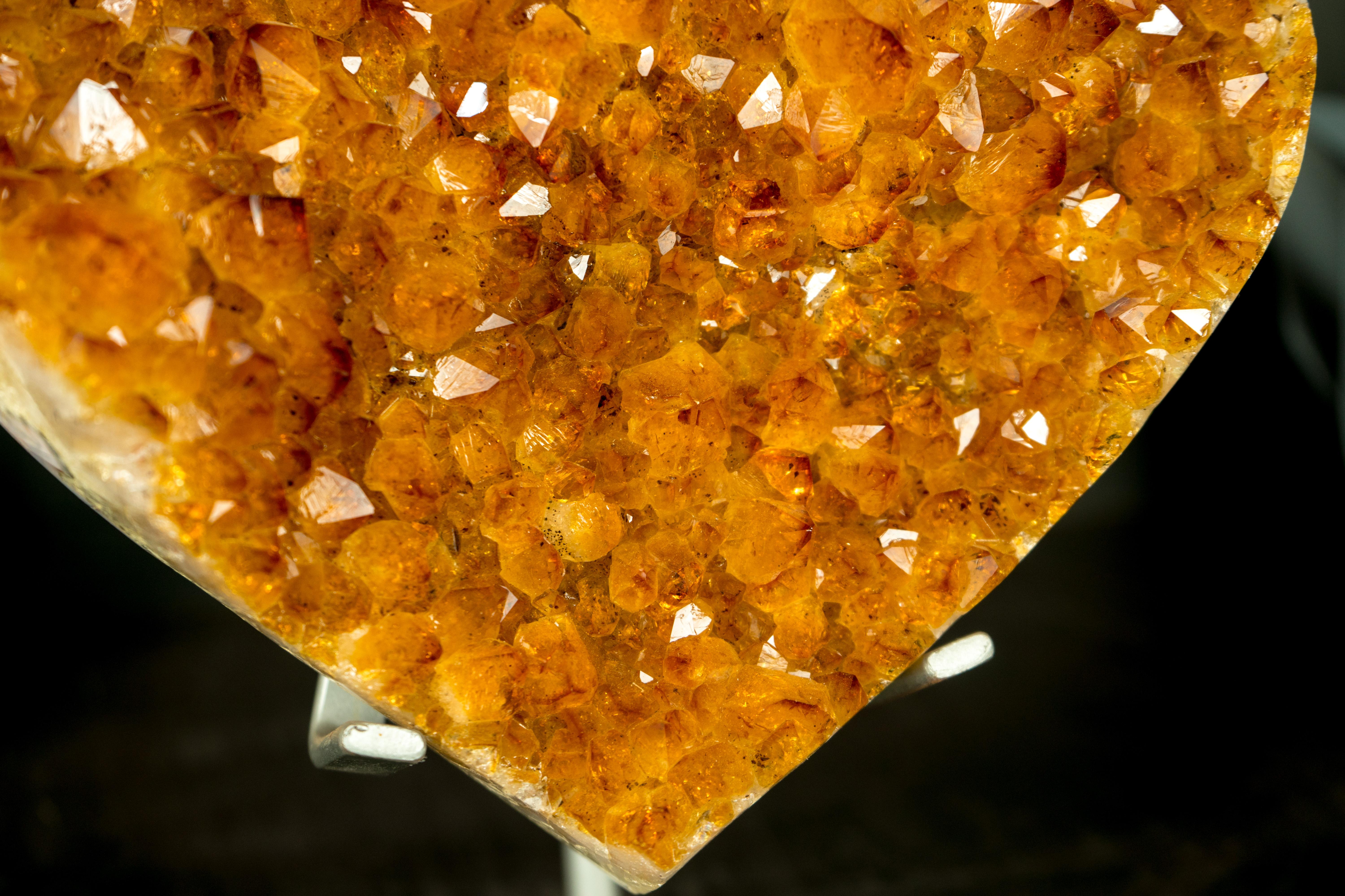 Cuore Citrino AAA con Druzy arancione dorato di alta qualità in vendita 5