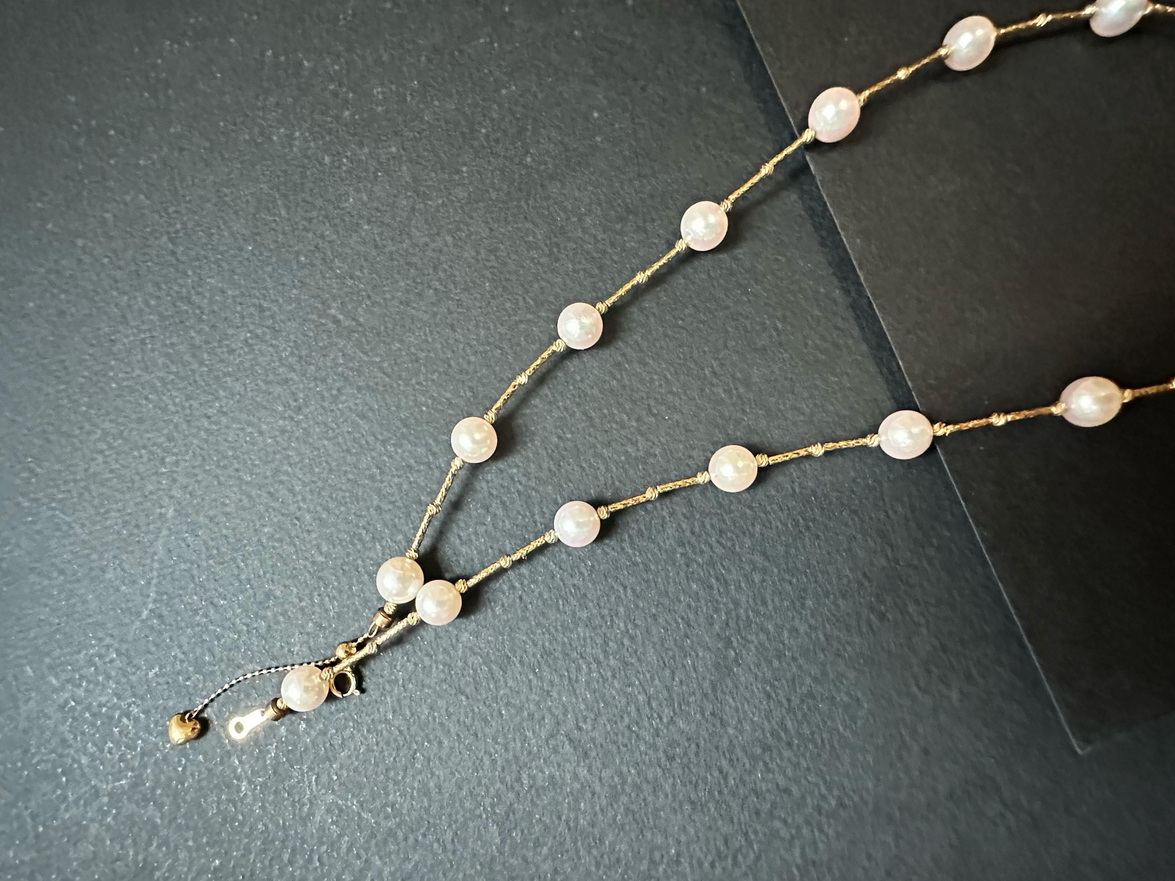 Collier de Perles d'Akoya d'eau de mer du Japon de grade AAA+ de 7 mm de couleur blanche naturelle en vente 4