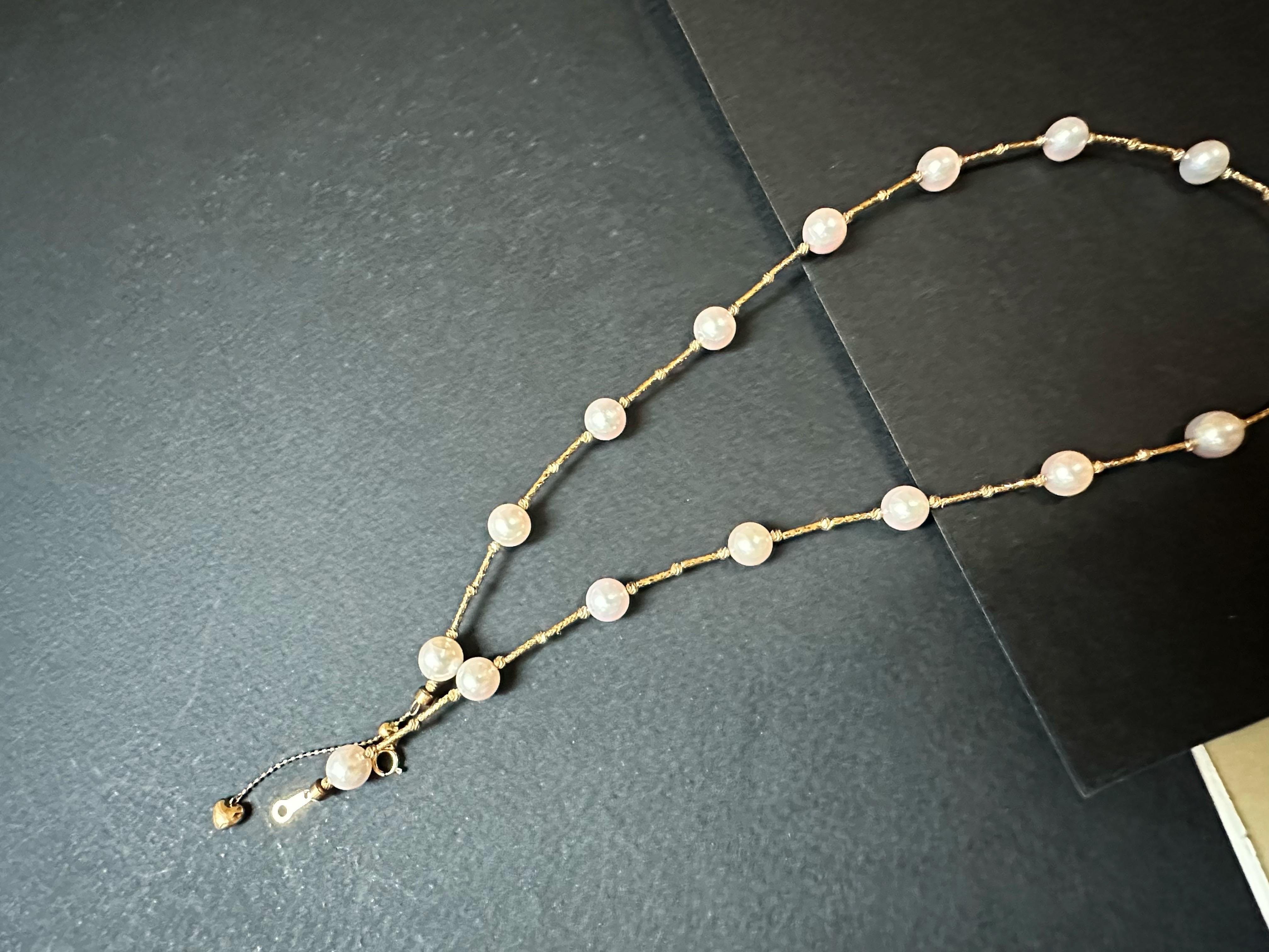 Collier de Perles d'Akoya d'eau de mer du Japon de grade AAA+ de 7 mm de couleur blanche naturelle en vente 5