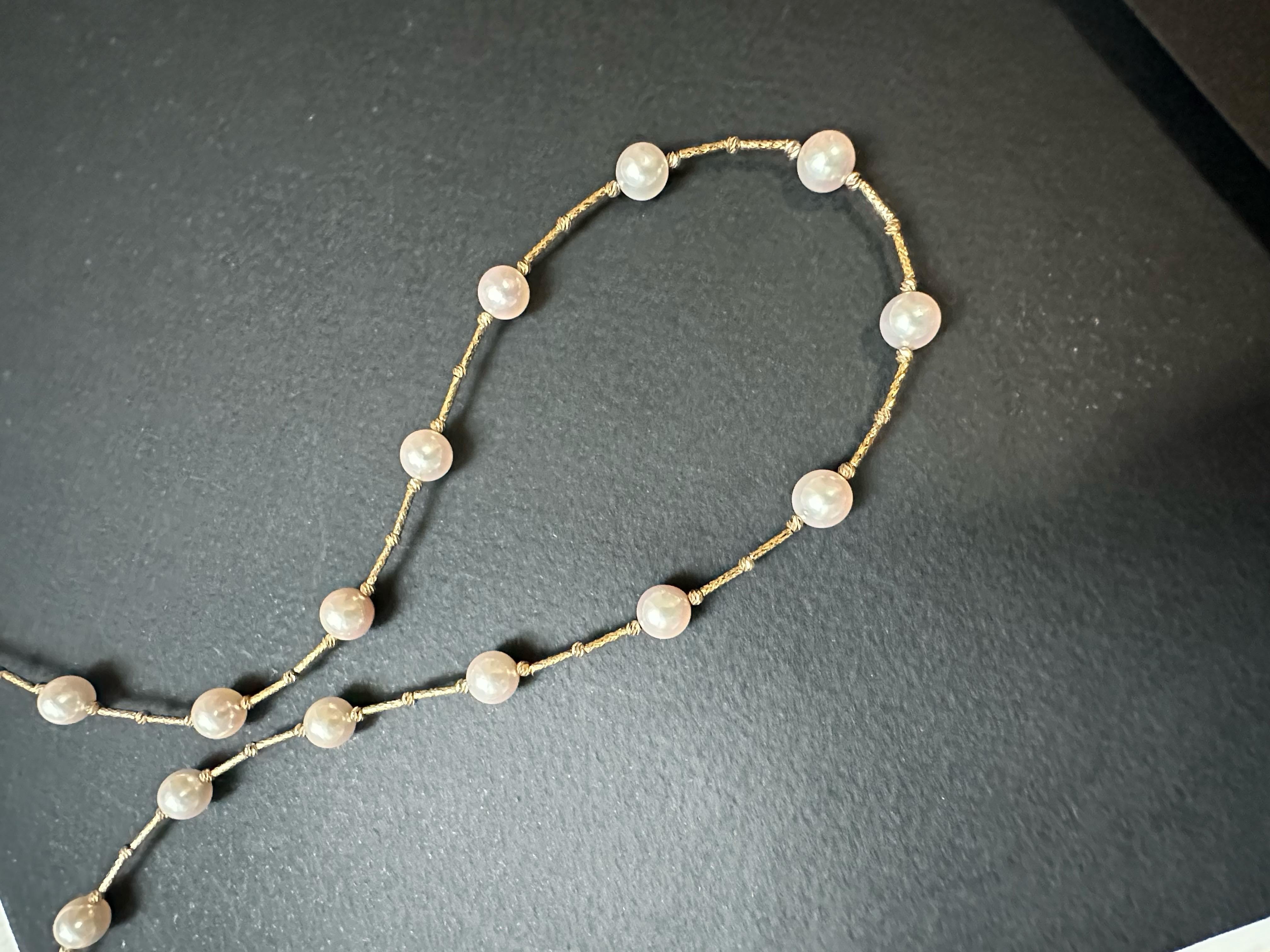 Collier de Perles d'Akoya d'eau de mer du Japon de grade AAA+ de 7 mm de couleur blanche naturelle en vente 3