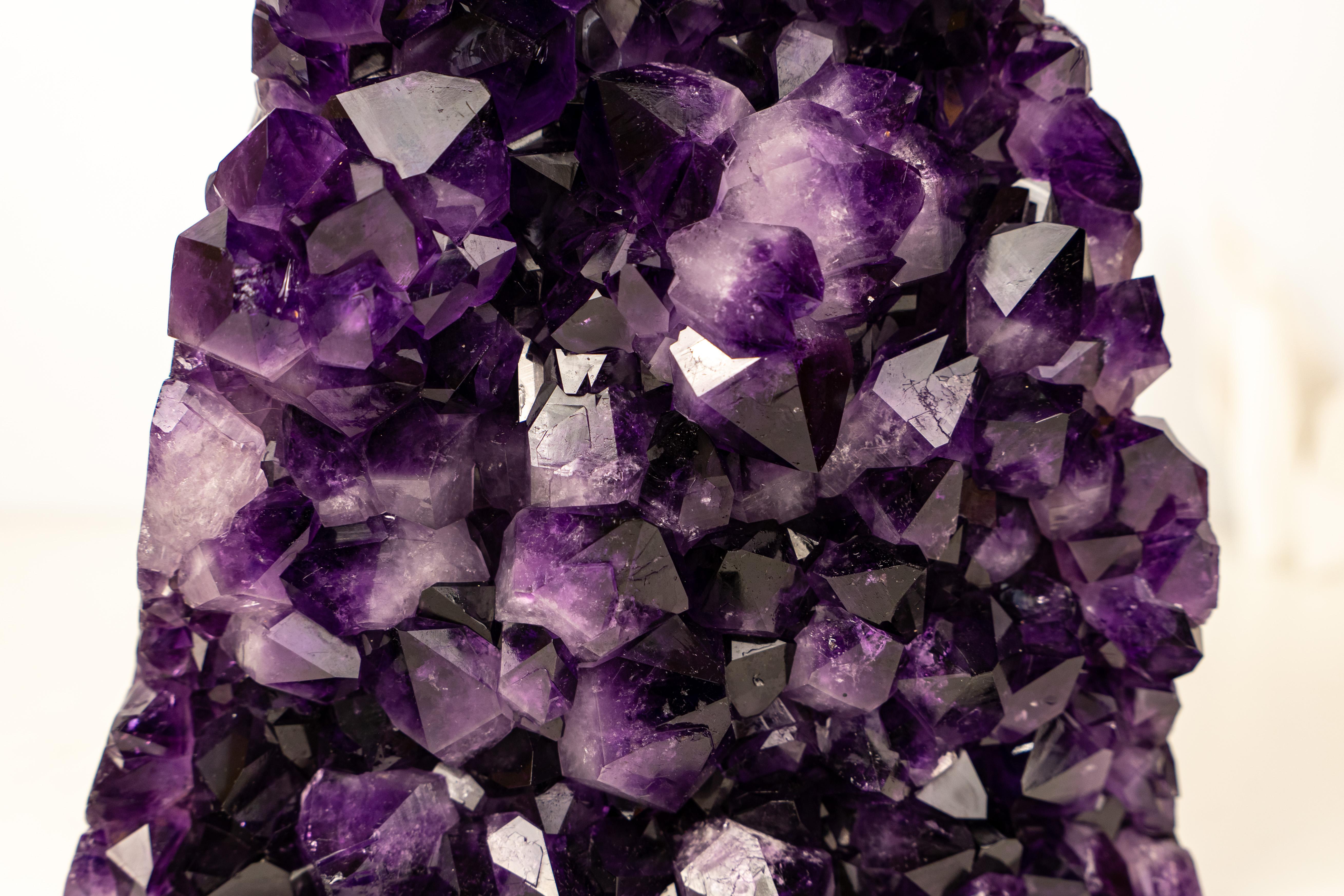 Contemporary AAA-Grade Amethyst Cluster with Large Druzy Crystals For Sale