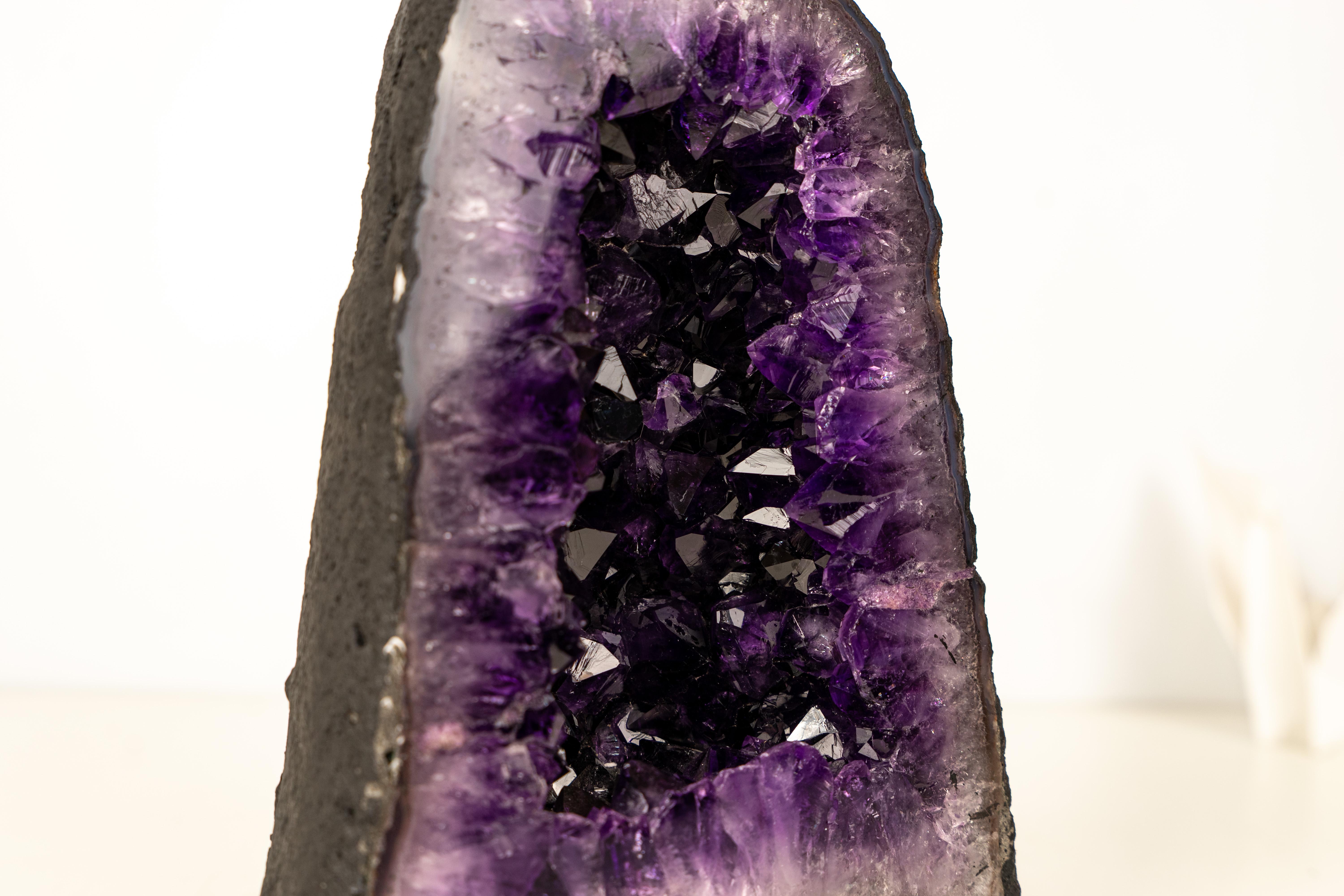 Geode di ametista di grado AAA con druzy di ametista viola saturo

▫️Description

Questo geode di ametista di grado AAA è una straordinaria gemma naturale di notevole bellezza e profondità. Caratterizzato da ricchi cristalli druzy viola scuro,