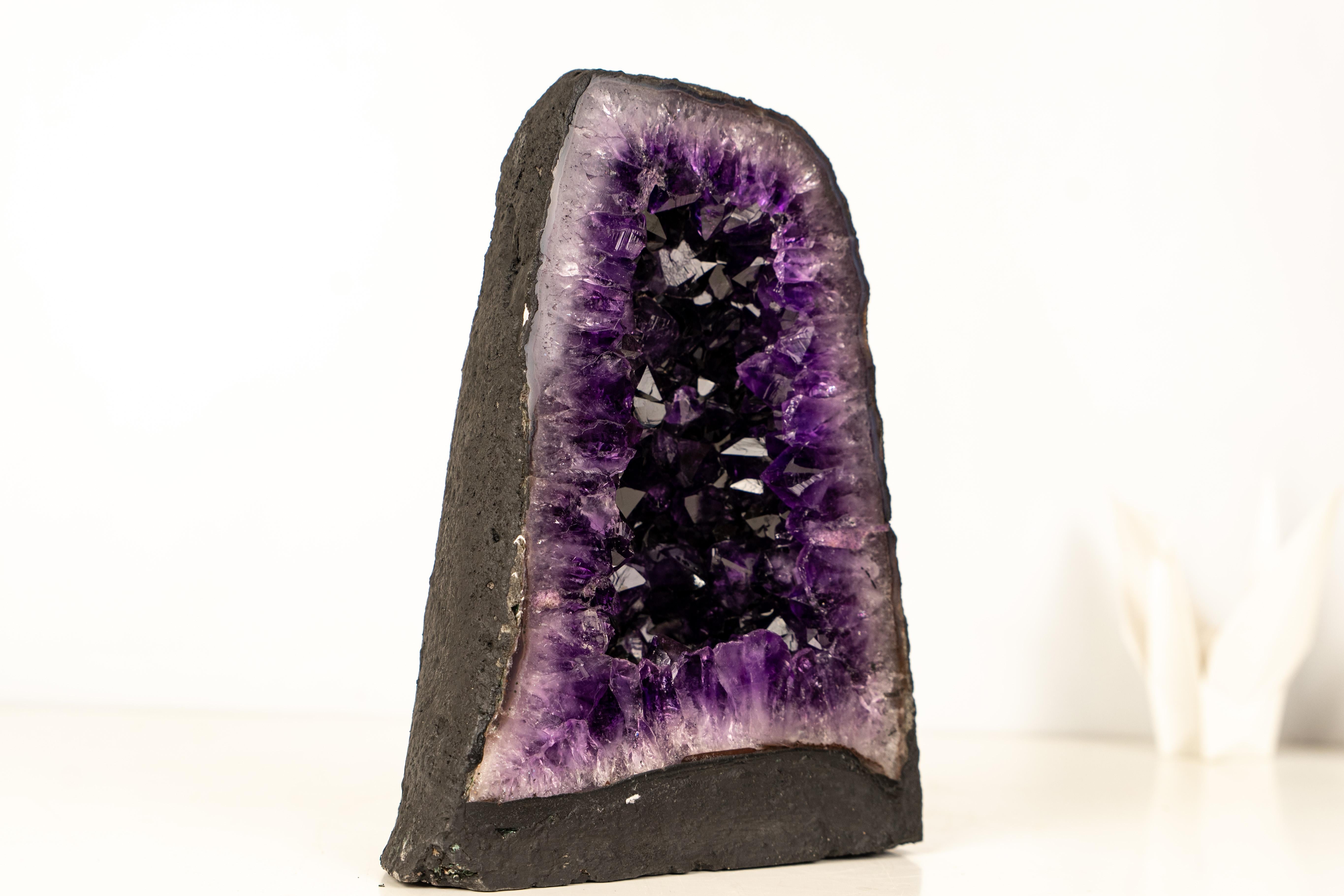 Brasiliano Cattedrale di geode di ametista di grado AAA - Cristalli druzy viola intenso in vendita