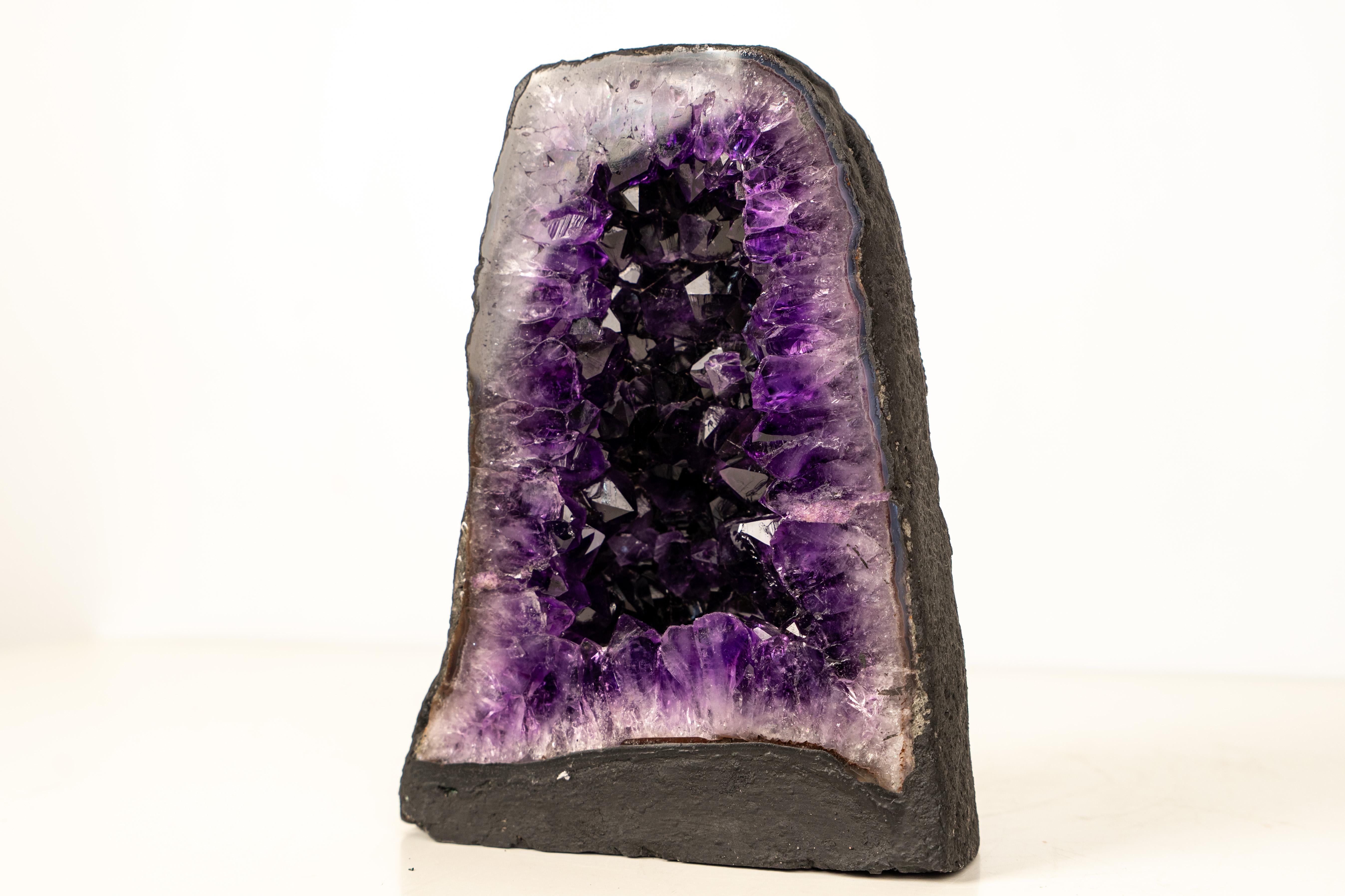 Cristallo Cattedrale di geode di ametista di grado AAA - Cristalli druzy viola intenso in vendita