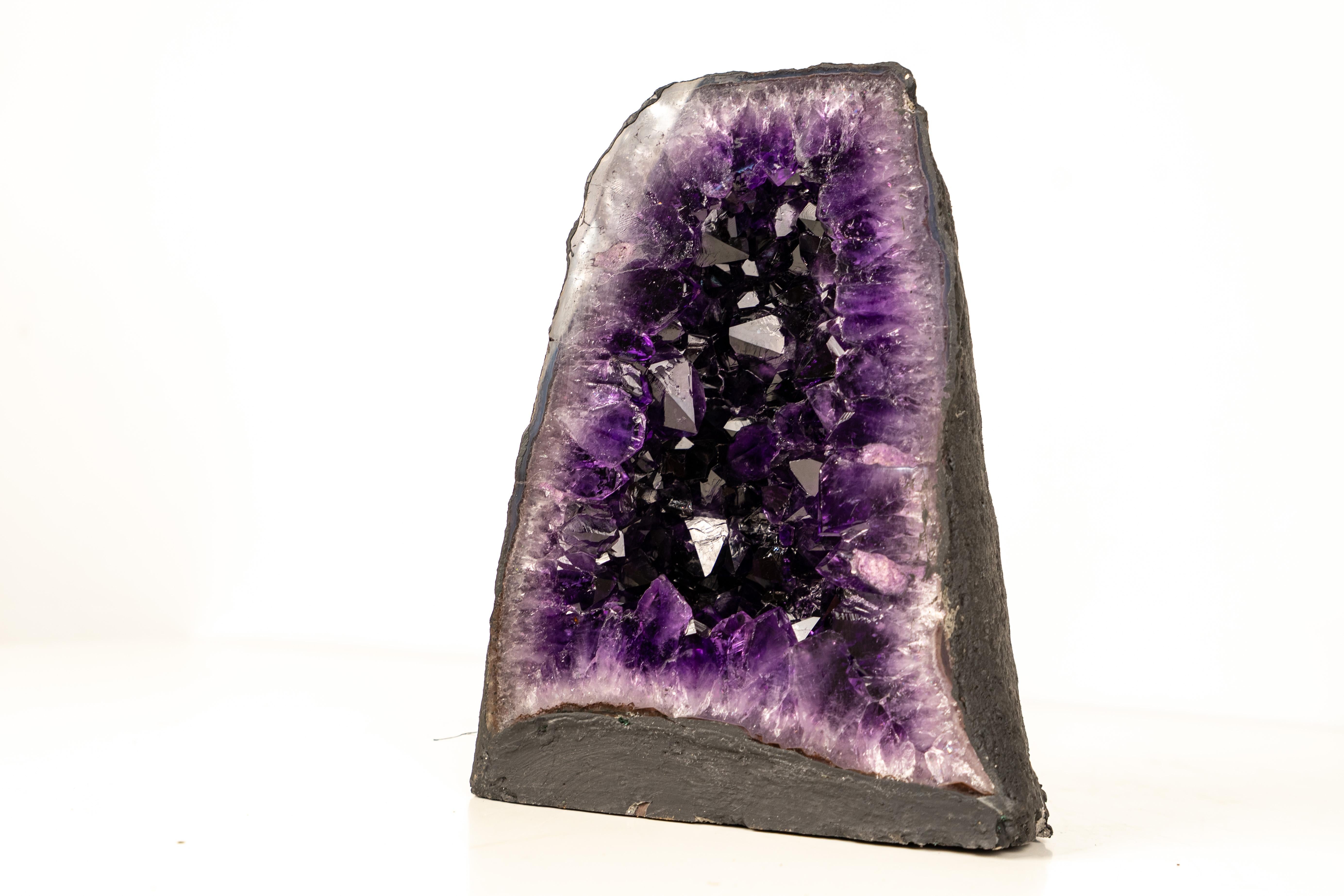 XXI secolo e contemporaneo AAA-Grade Amethyst Geode – Deep Purple Druzy Crystals in vendita
