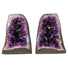 AAA-Grade Amethyst Geode Pair – Brazilian Druzy Crystals