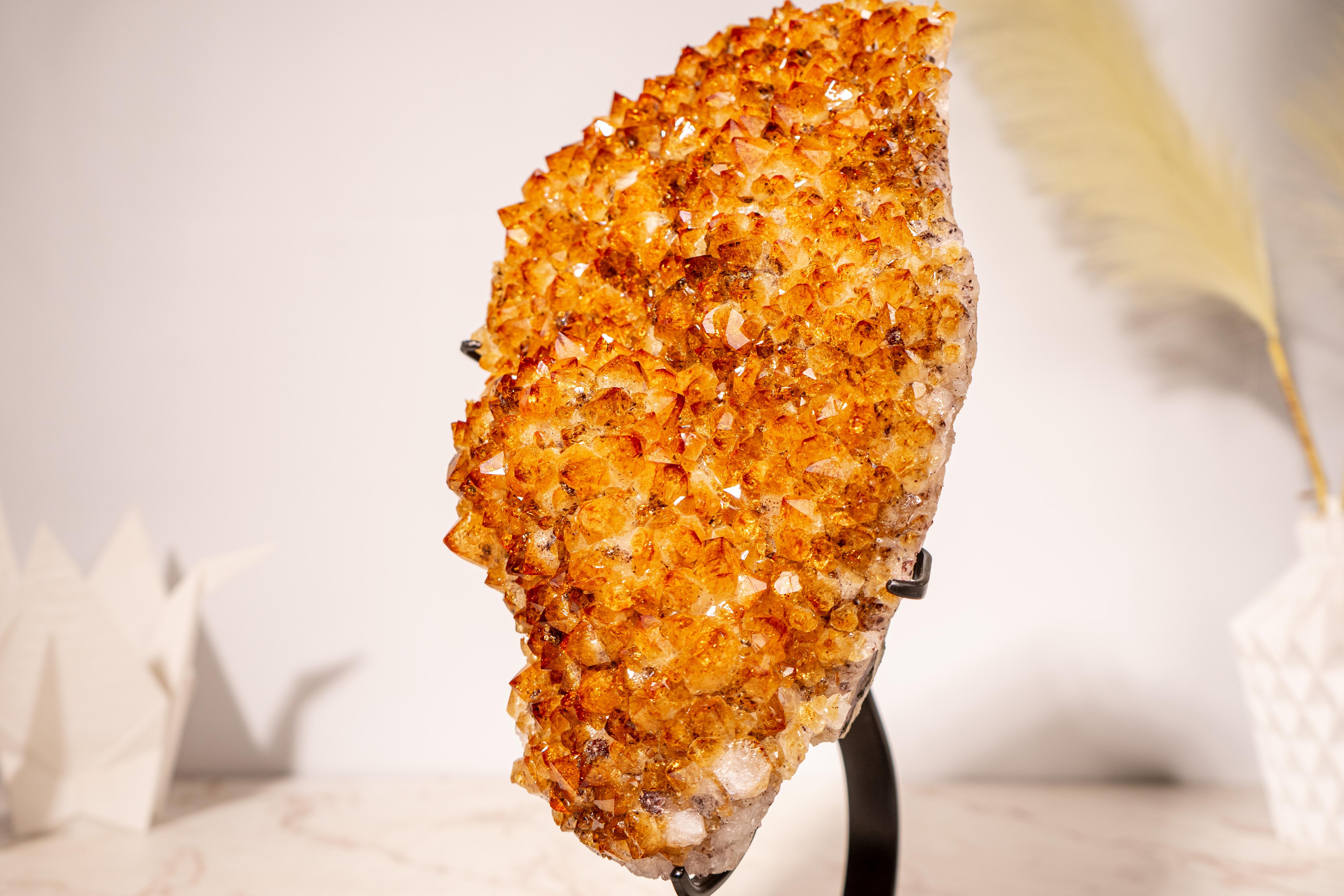 Cluster di Citrino di grado AAA con Druzy arancione intenso in vendita 2