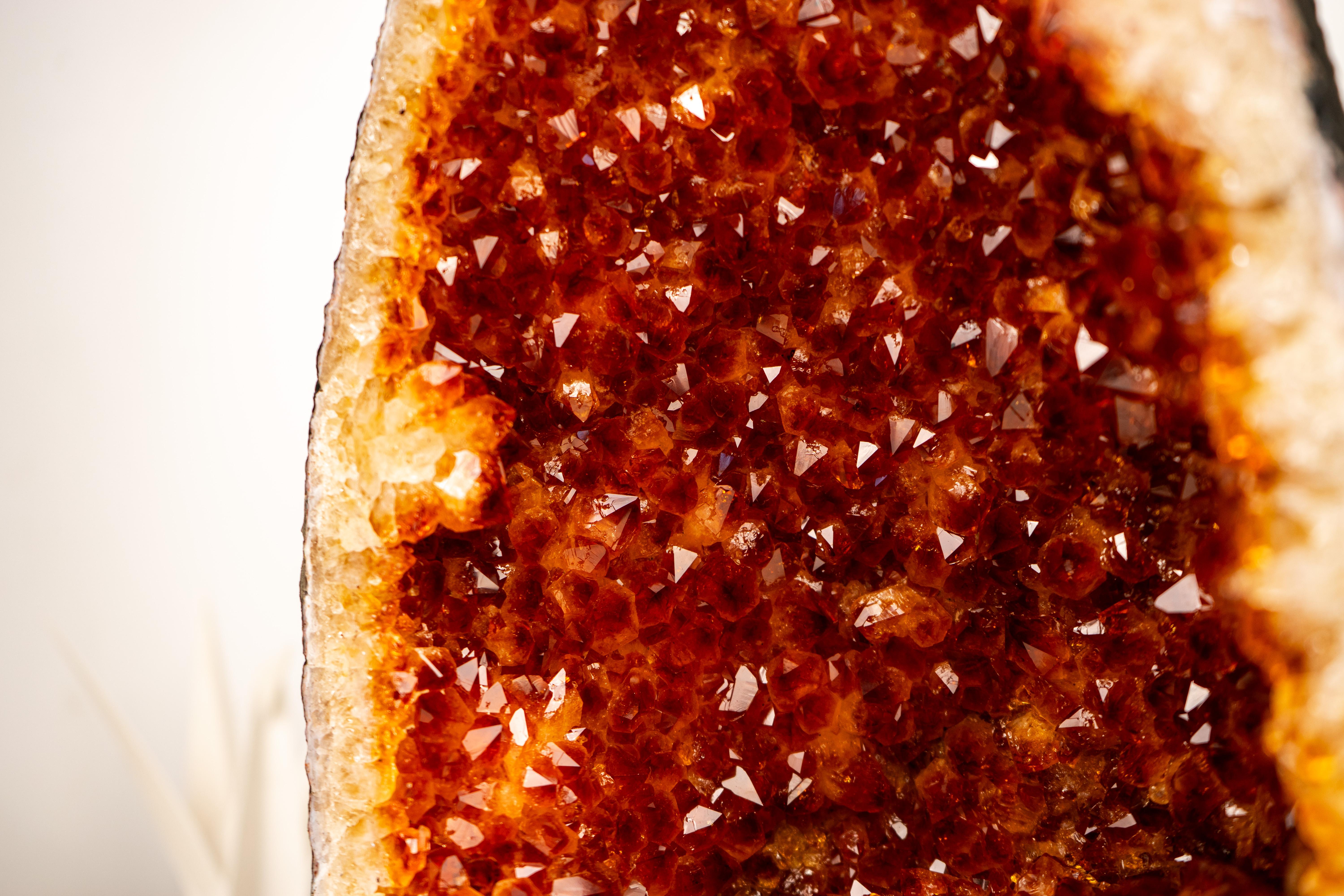 Geode di Citrino di grado AAA Cattedrale con Druzy di Citrino Arancione Madeira in vendita 4