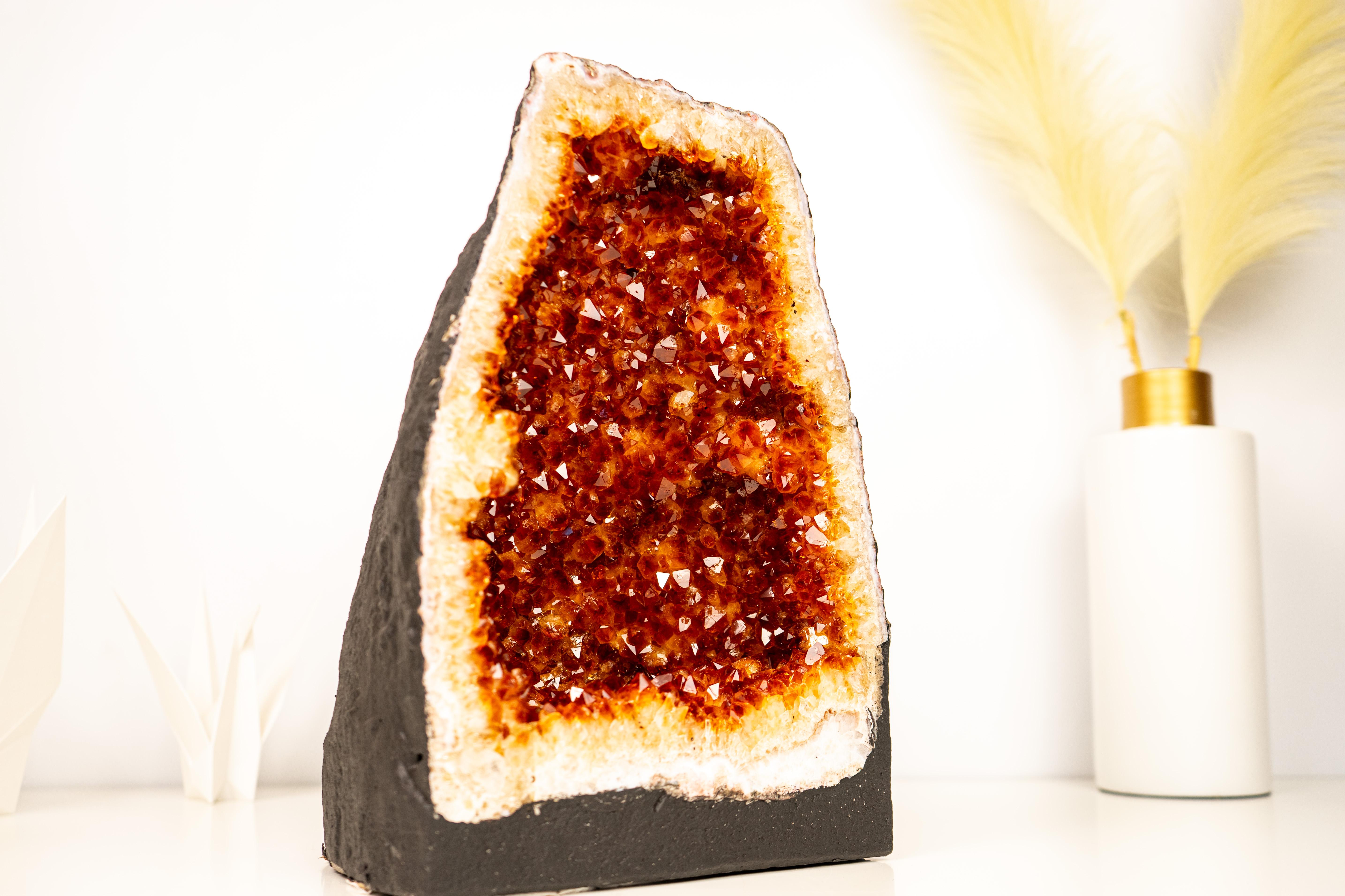 Geode di Citrino di grado AAA Cattedrale con Druzy di Citrino Arancione Madeira In condizioni Nuovo in vendita a Ametista Do Sul, BR